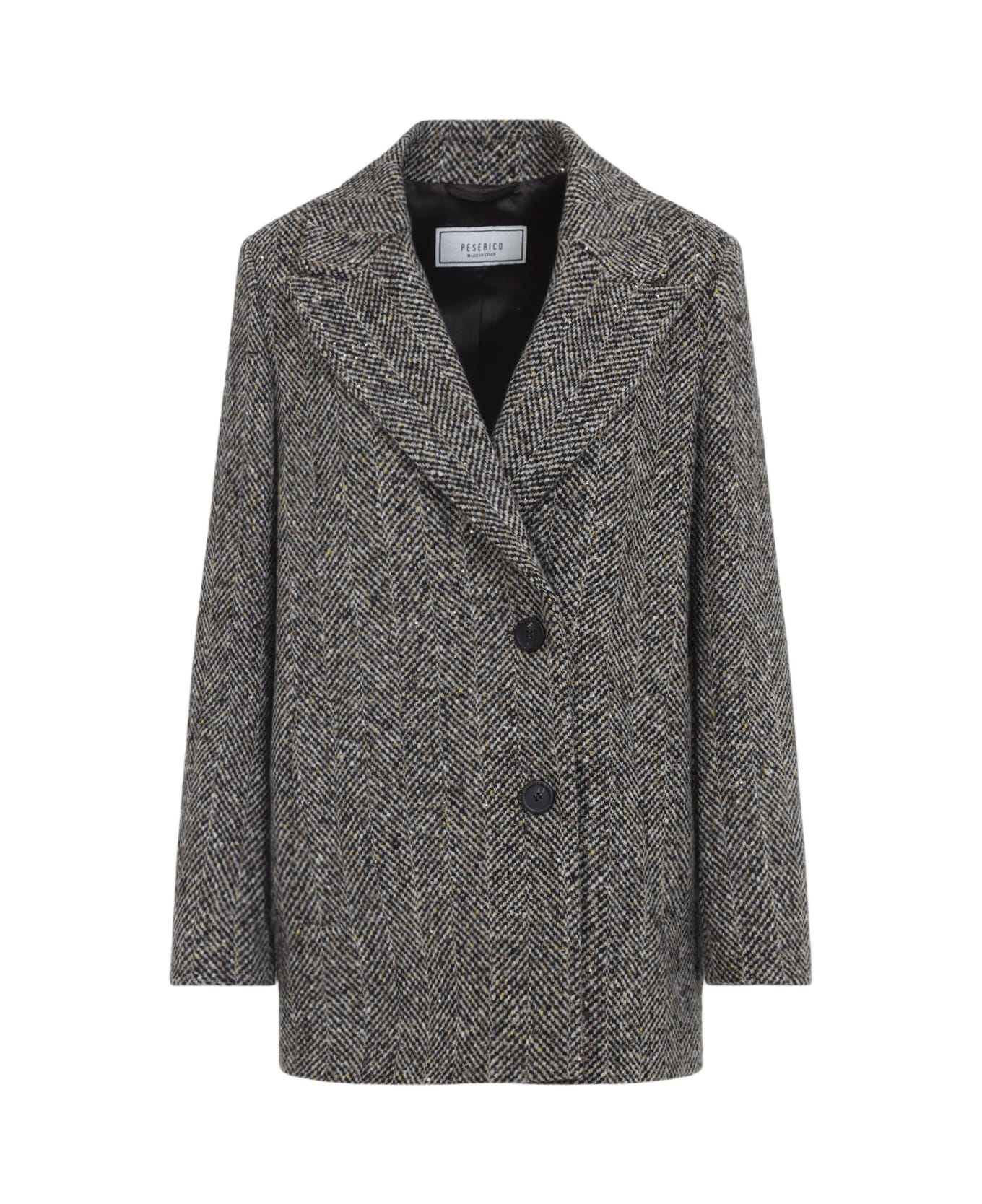 Peserico Brown Short Coat - Marrone Ebano