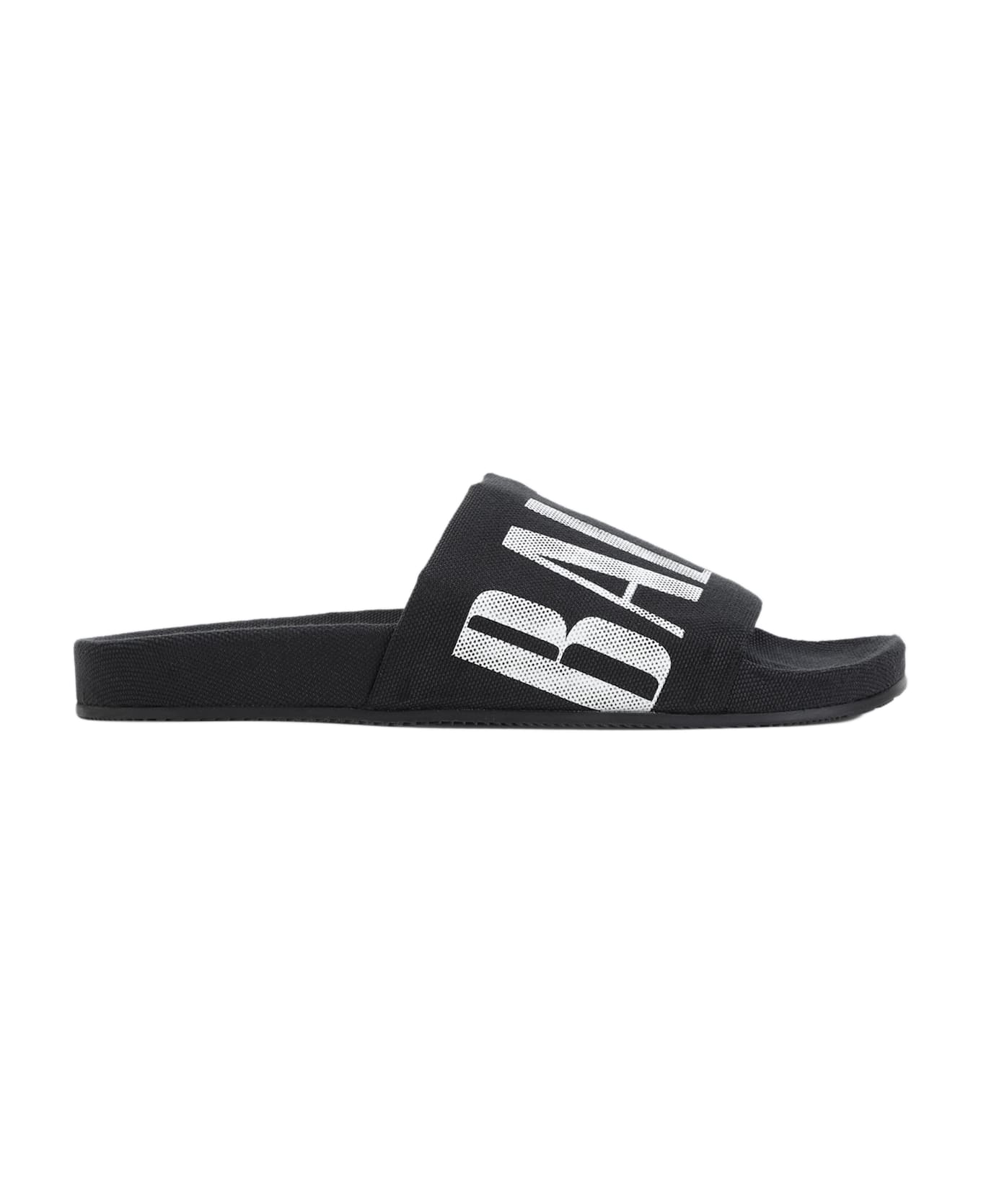 Balenciaga Furry Sandals - Black White