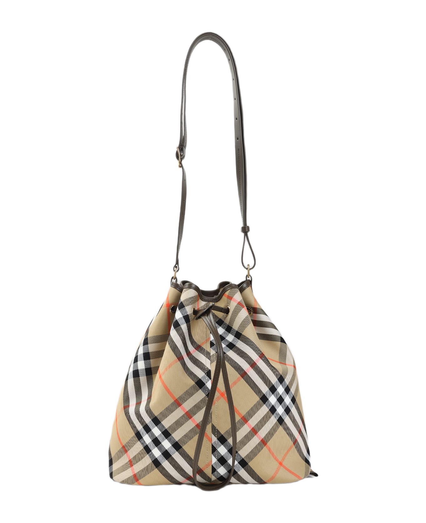 Burberry Medium Drawstring Bucket Shoulder Bag - Sand
