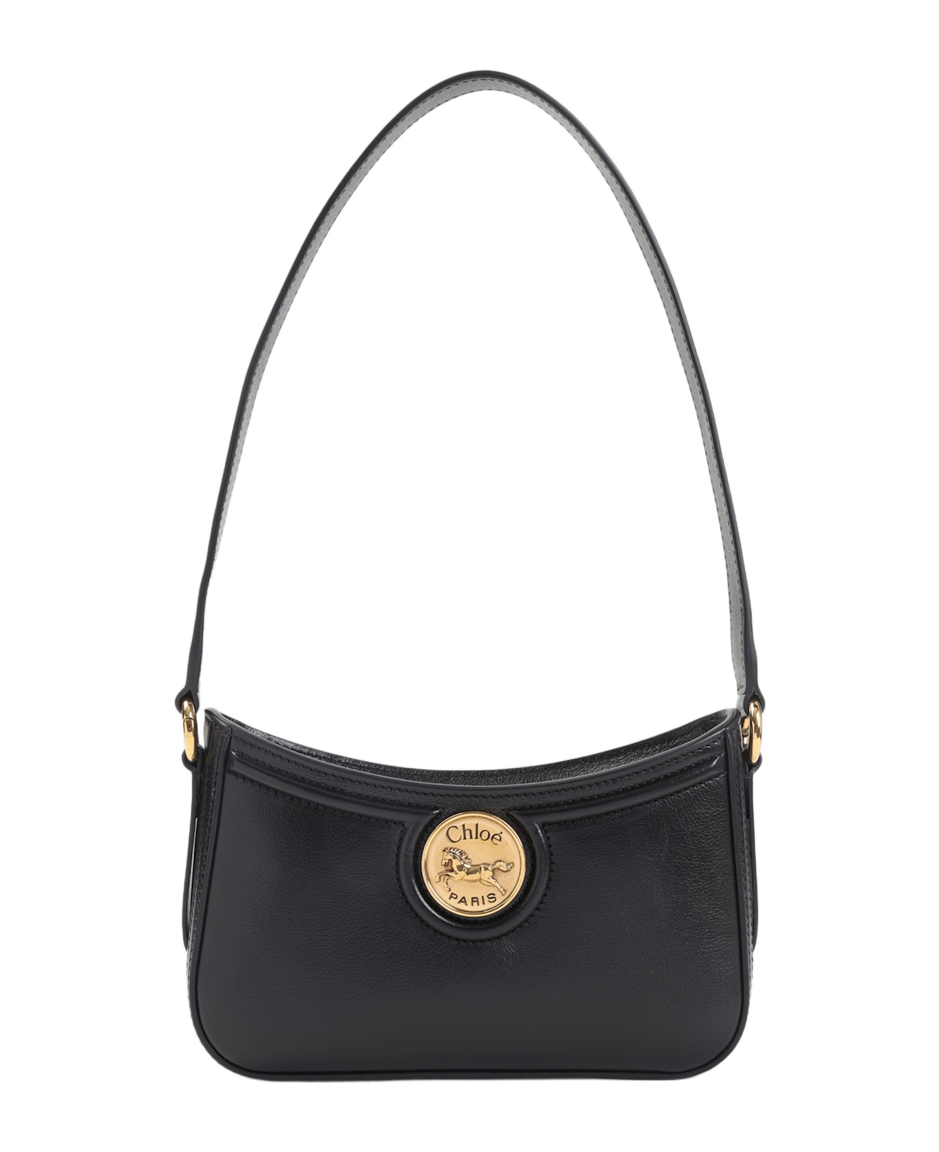 Chloé Horse Medal Shoulder Bag - BLACK