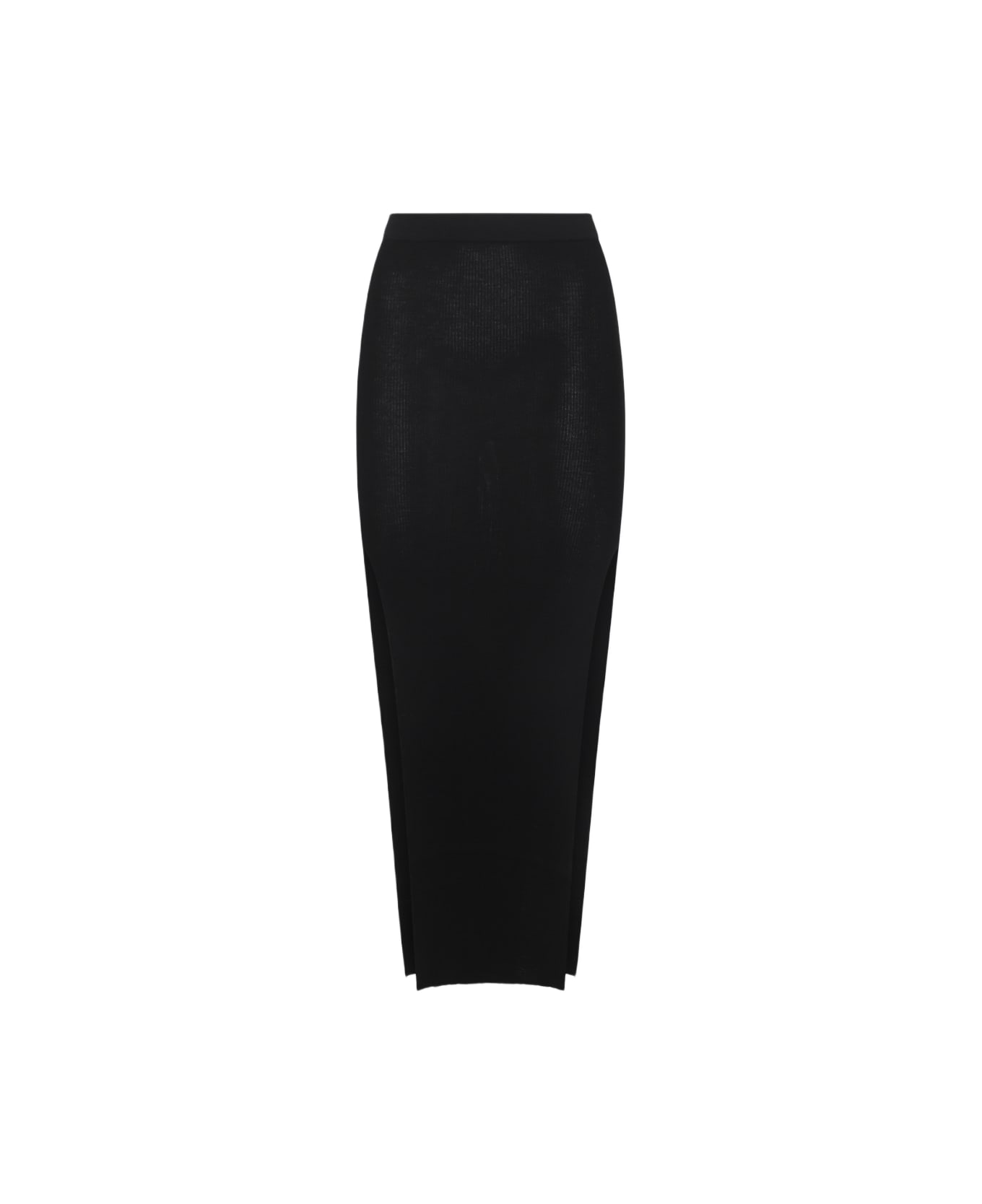 Rick Owens Black Cotton Midi Skirt - Black