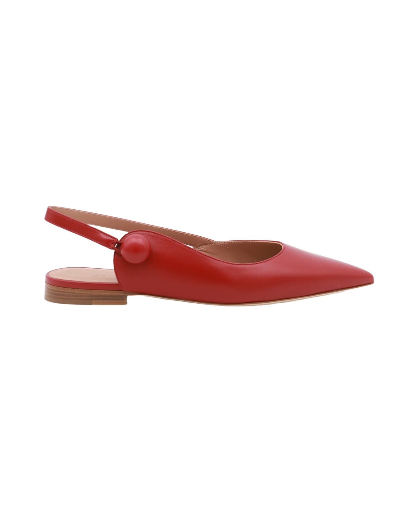 Malone Souliers Red Leather Flats - CARMINE