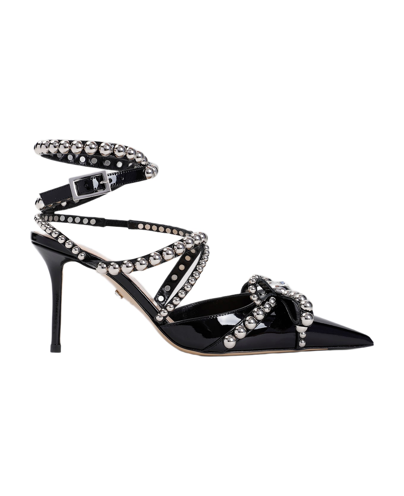 Mach & Mach Crystal Studs Sandals - NERO
