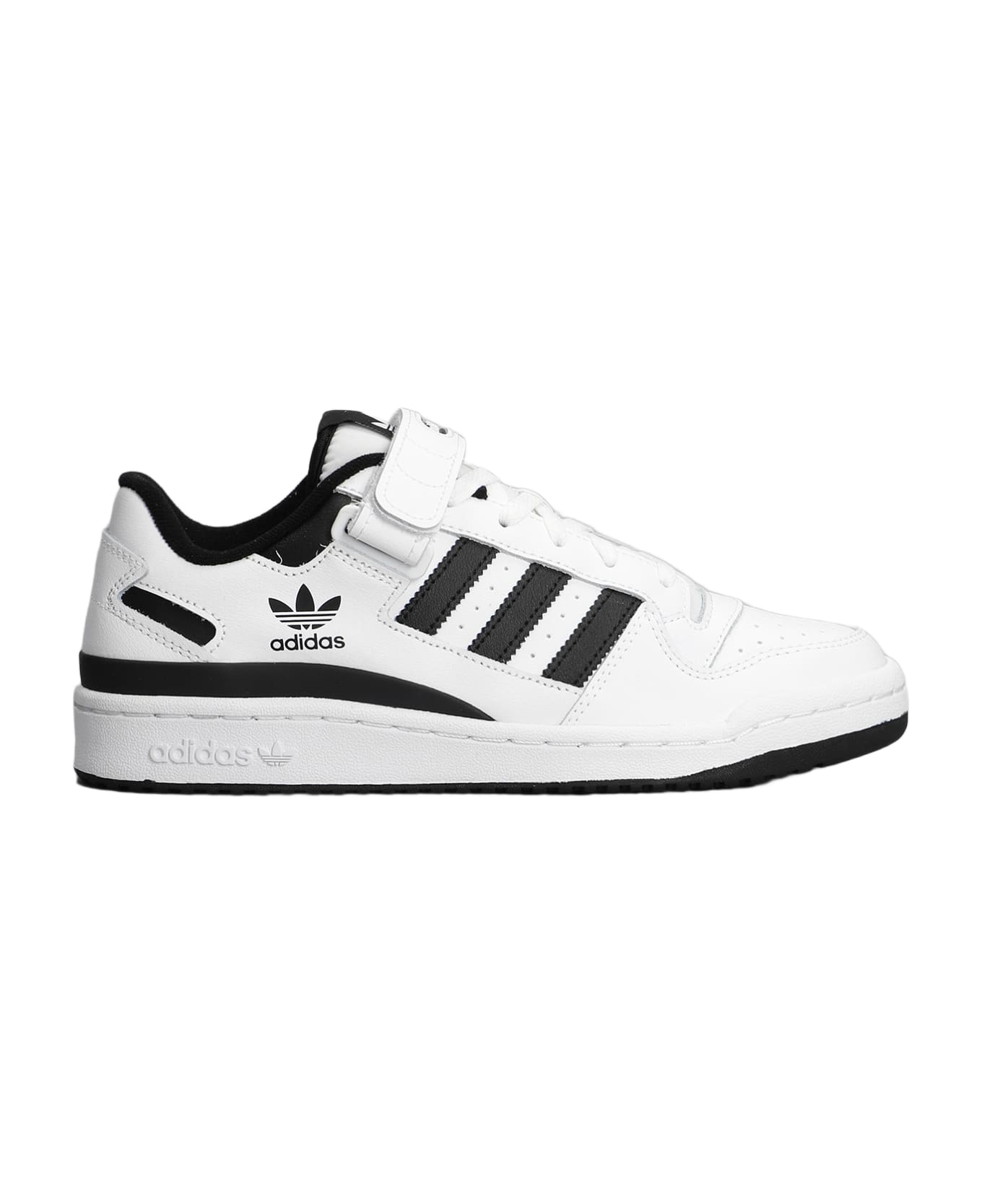 Adidas Originals Forum Low Sneakers In White Leather - FTWWHT/FTWWHT/CBLACK