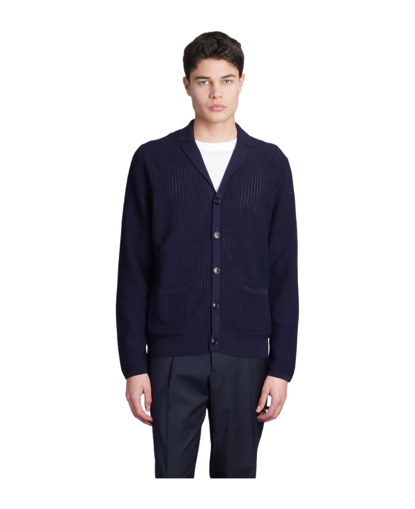 Ballantyne Cardigan In Blue Cotton - blue カーディガン