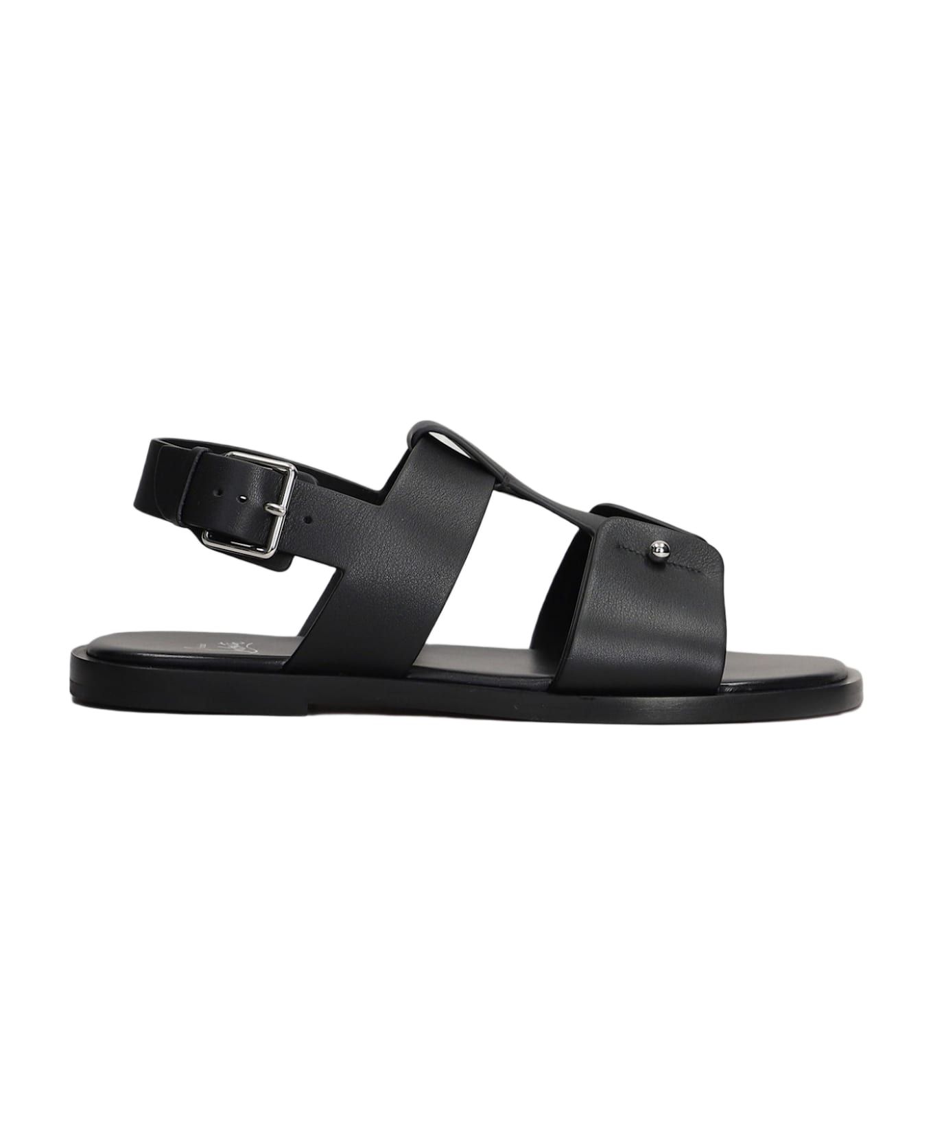 Christian Louboutin Chambeliss Sandal Flats In Black Leather - black