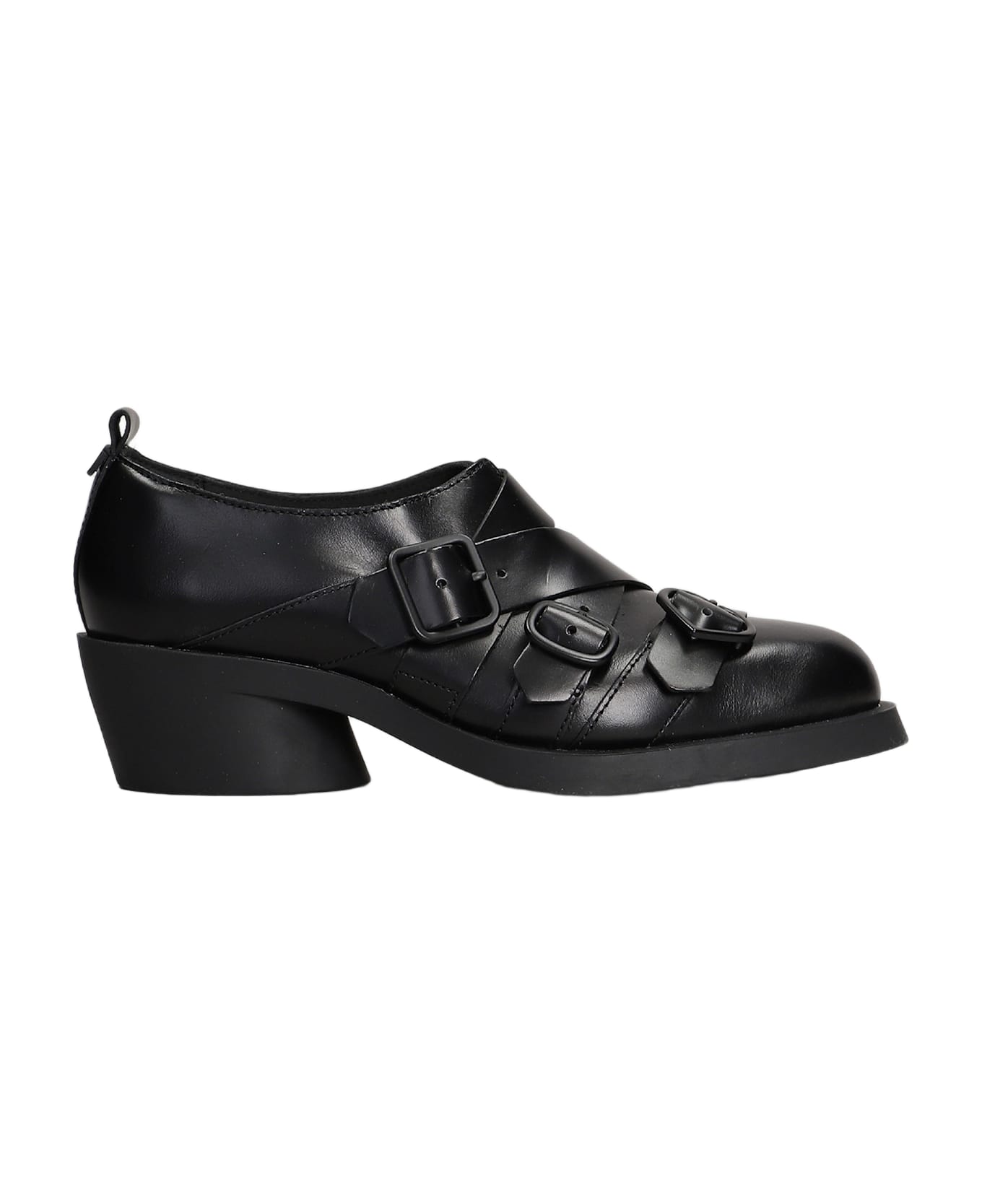 Camper Twins Lace Up Shoes In Black Leather - Black