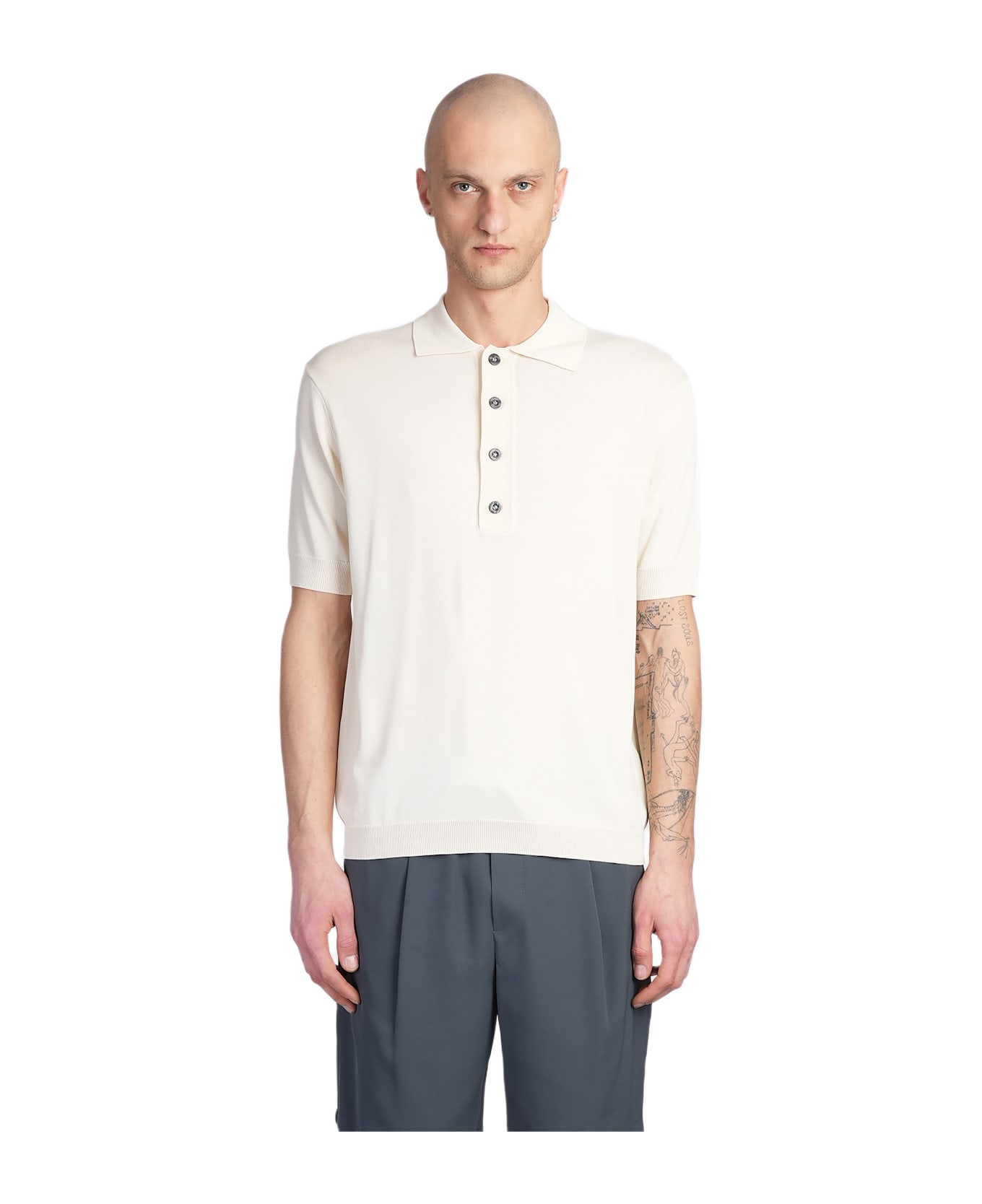 Low Brand K194 Polo In Beige Viscose - beige