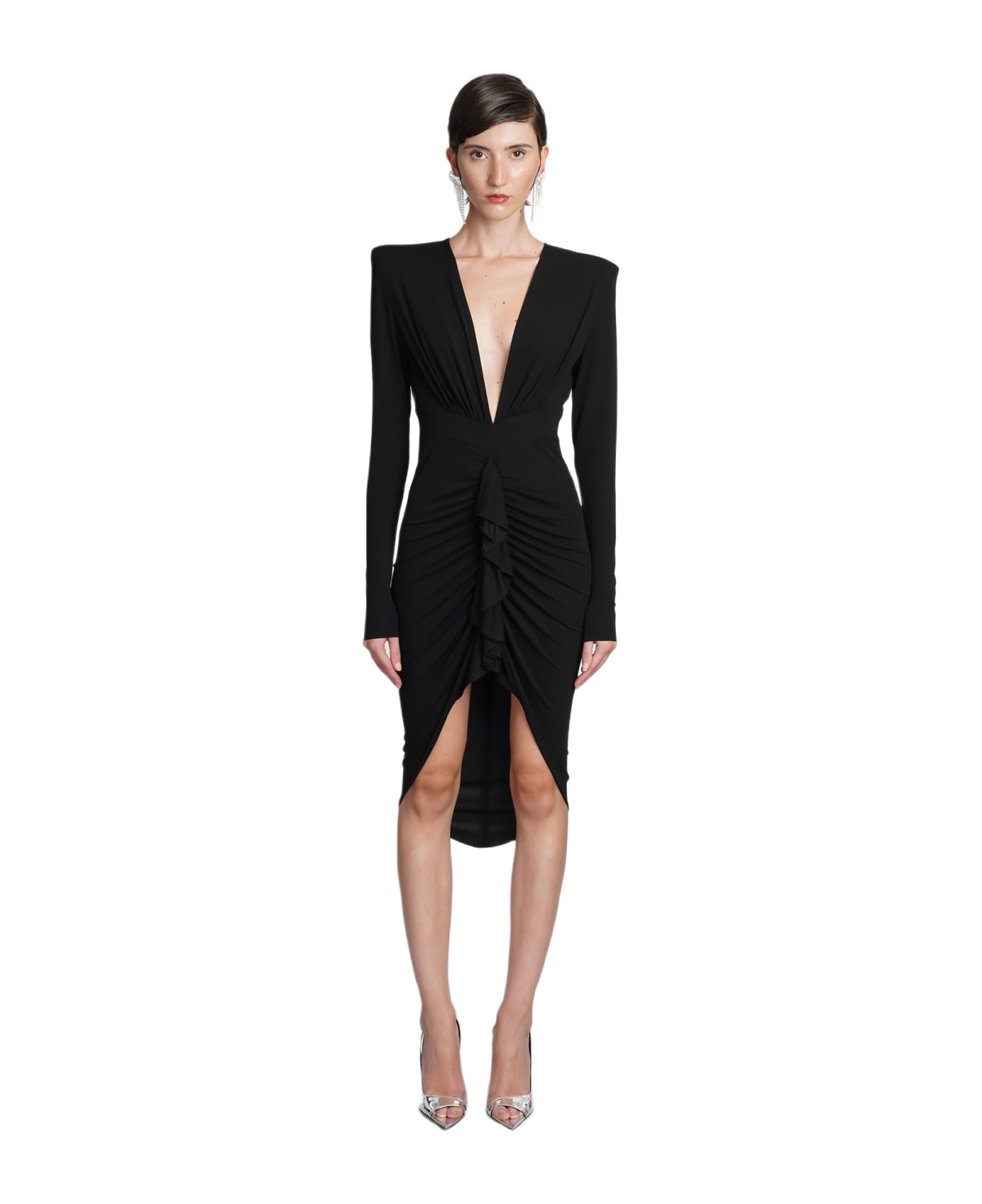 Alexandre Vauthier Dress In Black Viscose - black