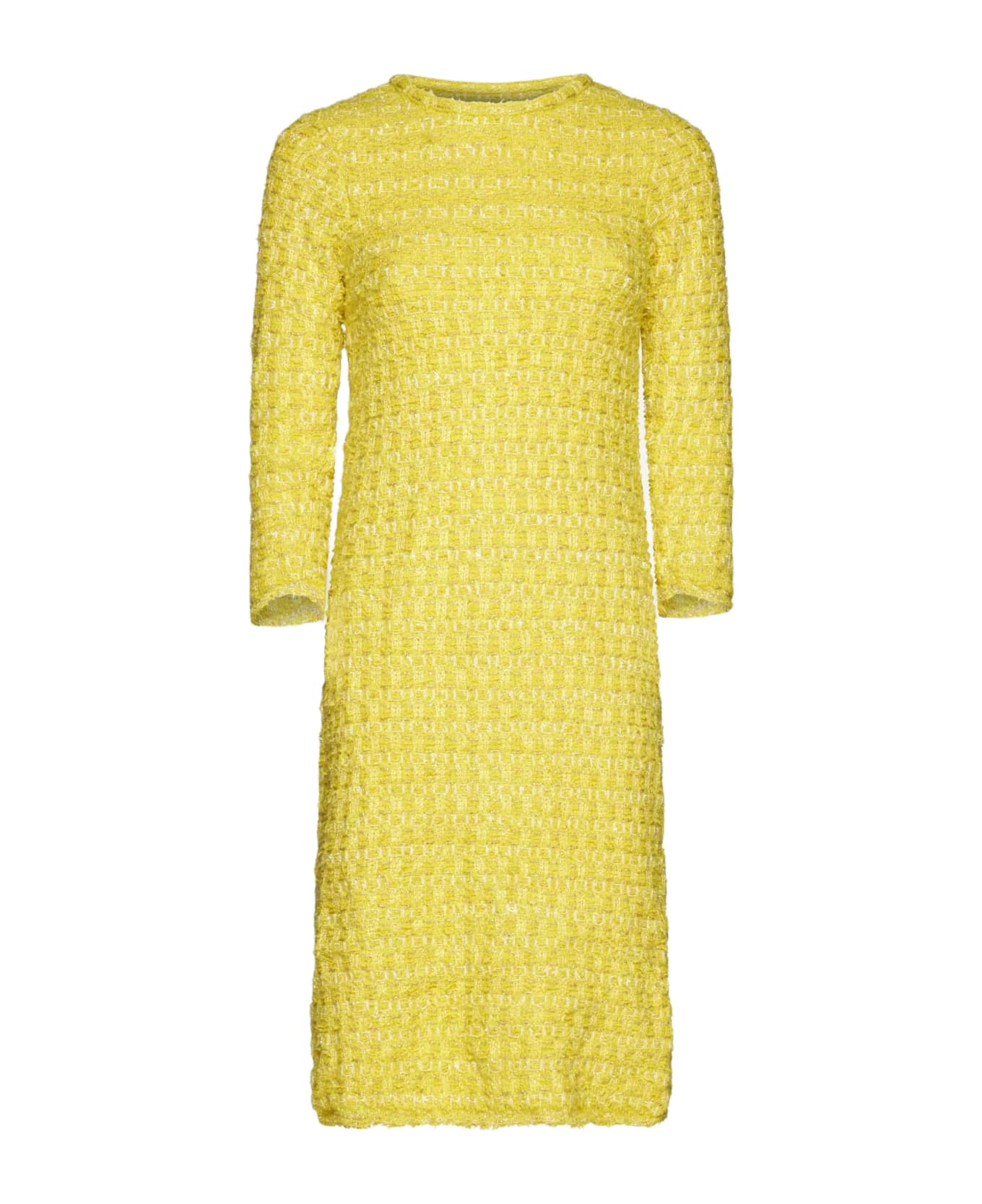 Balenciaga Wool-blend Boucle Dress - YELLOW