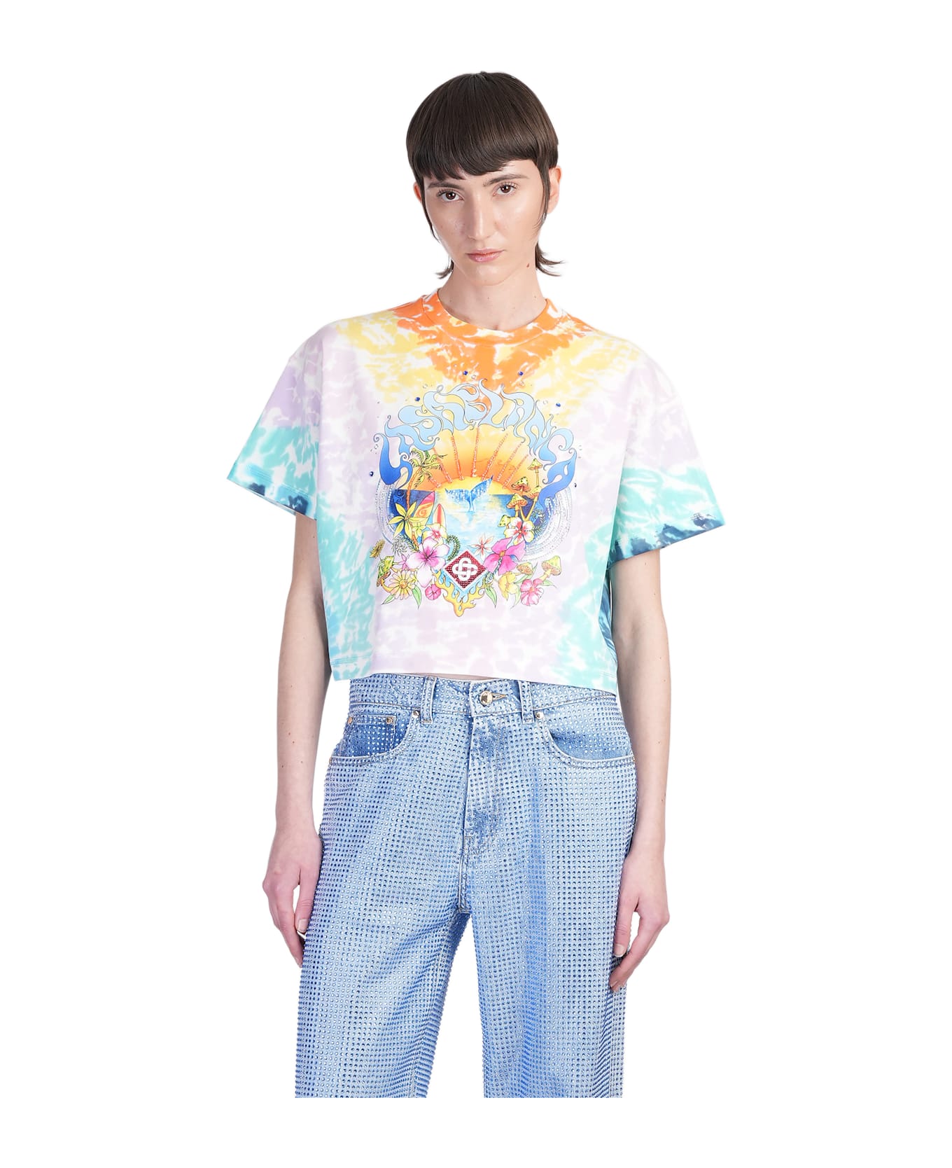 Casablanca T-shirt In Multicolor Cotton - multicolor