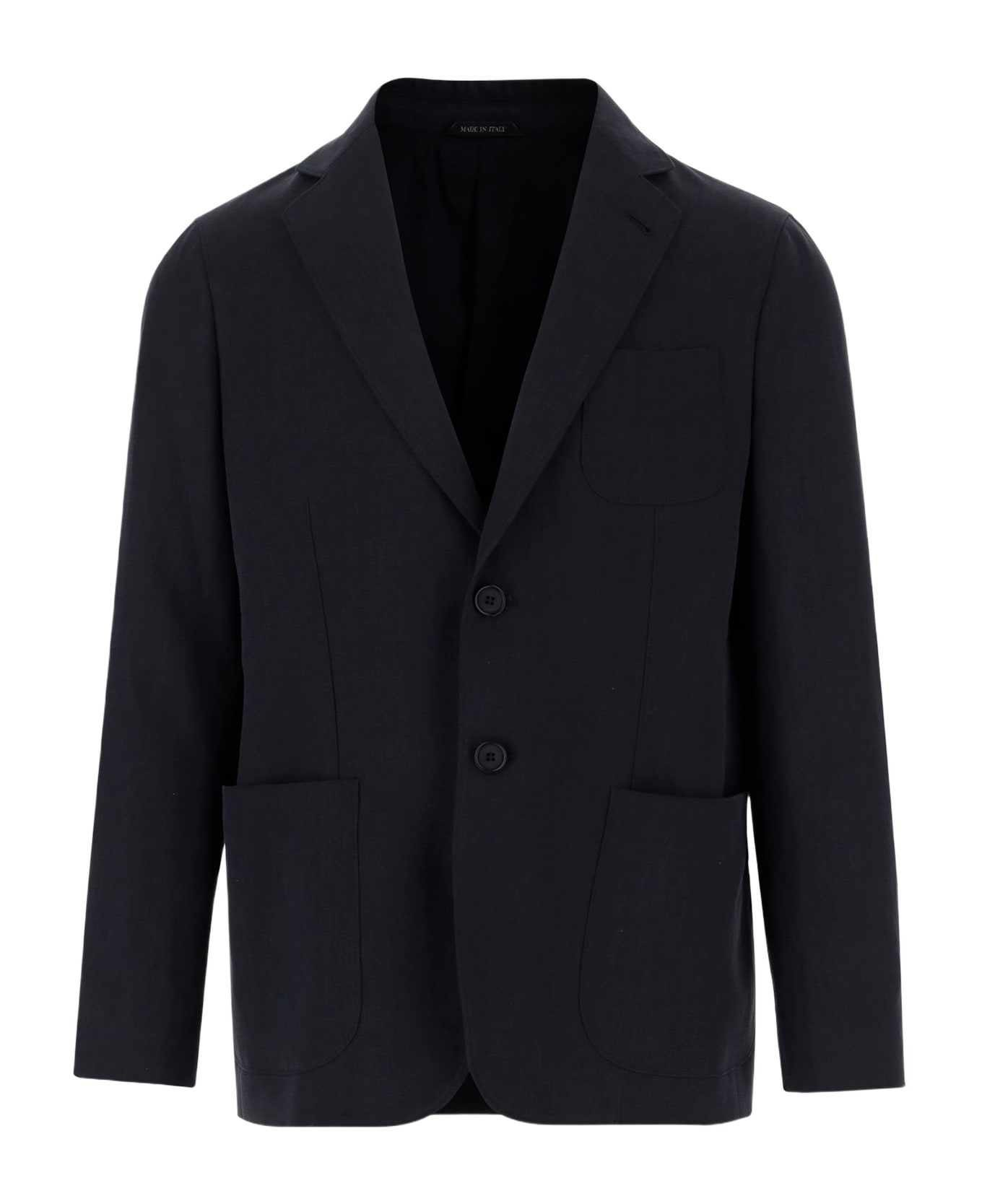 Giorgio Armani Single-breasted Linen Blazer - Grey