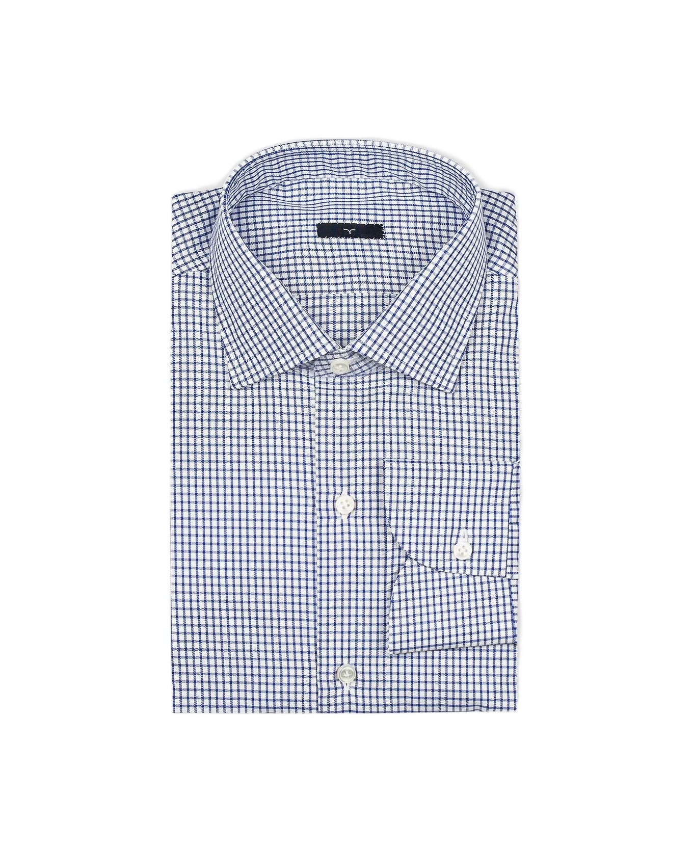 Larusmiani Handmade Shirt 'mayfair Executive' Shirt - White/Blue
