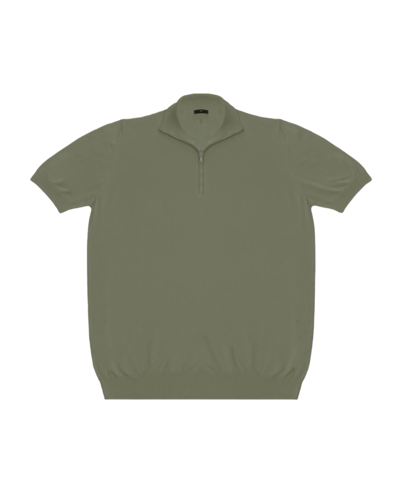 Larusmiani Paul T-shirt With Zip Sweater - Olive