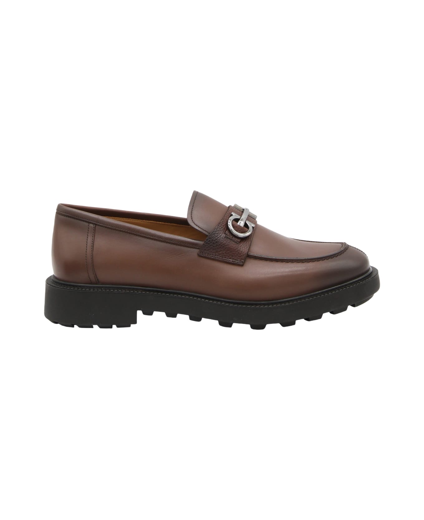 Ferragamo Brown Leather Loafers - Brown ローファー＆デッキシューズ