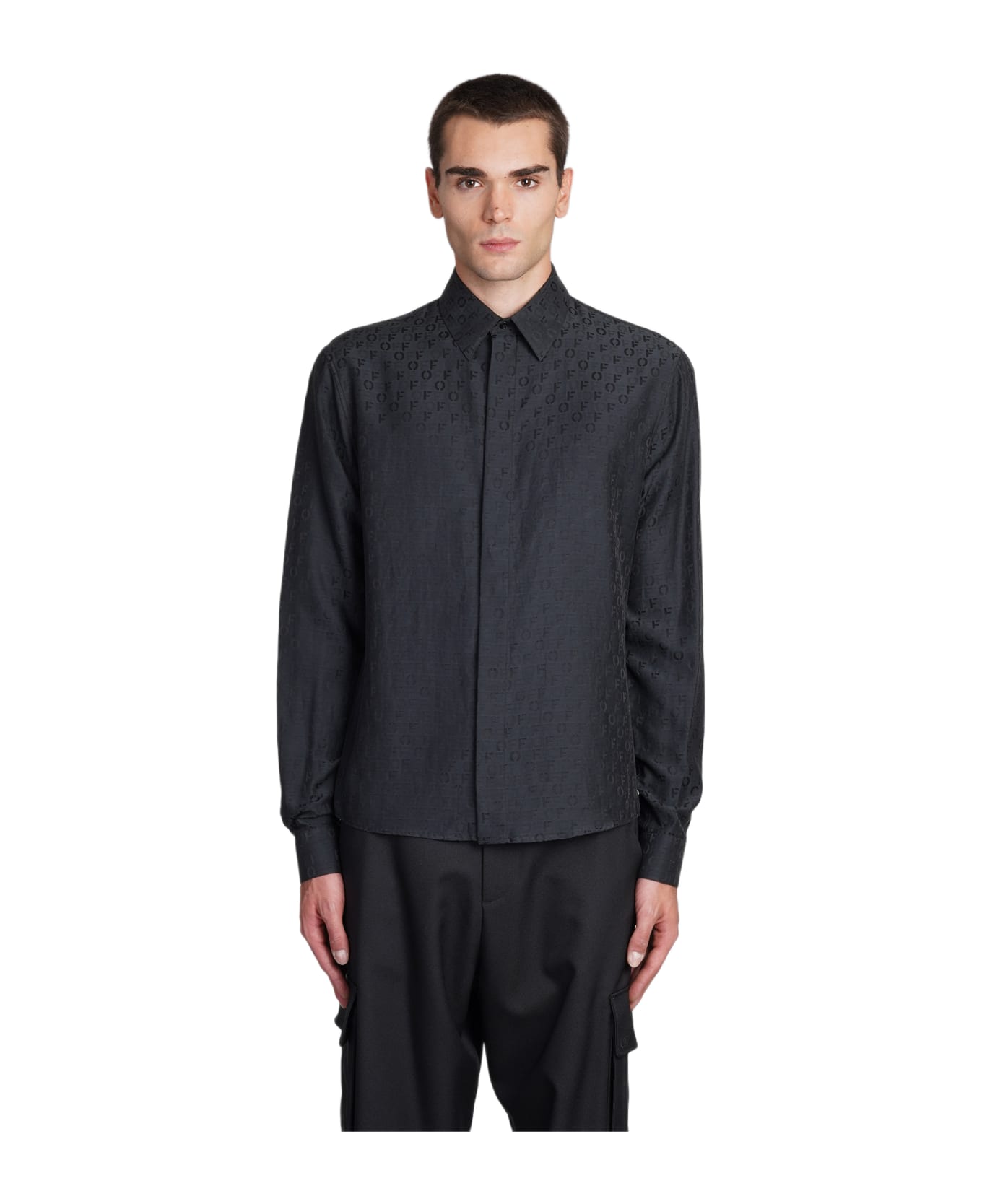 Off-White Shirt In Black Silk - black