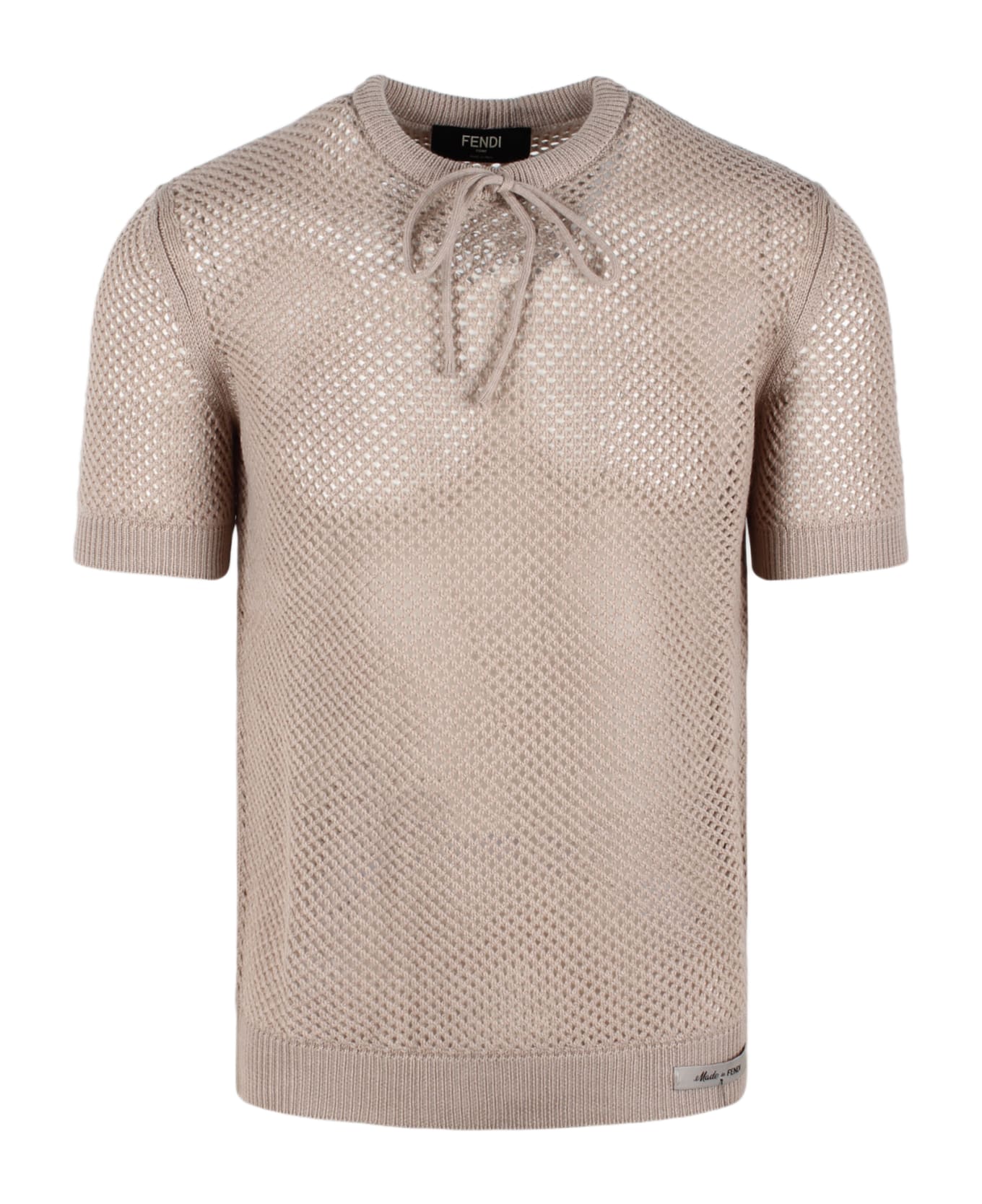 Fendi Wool Mesh Jumper - Brown ポロシャツ