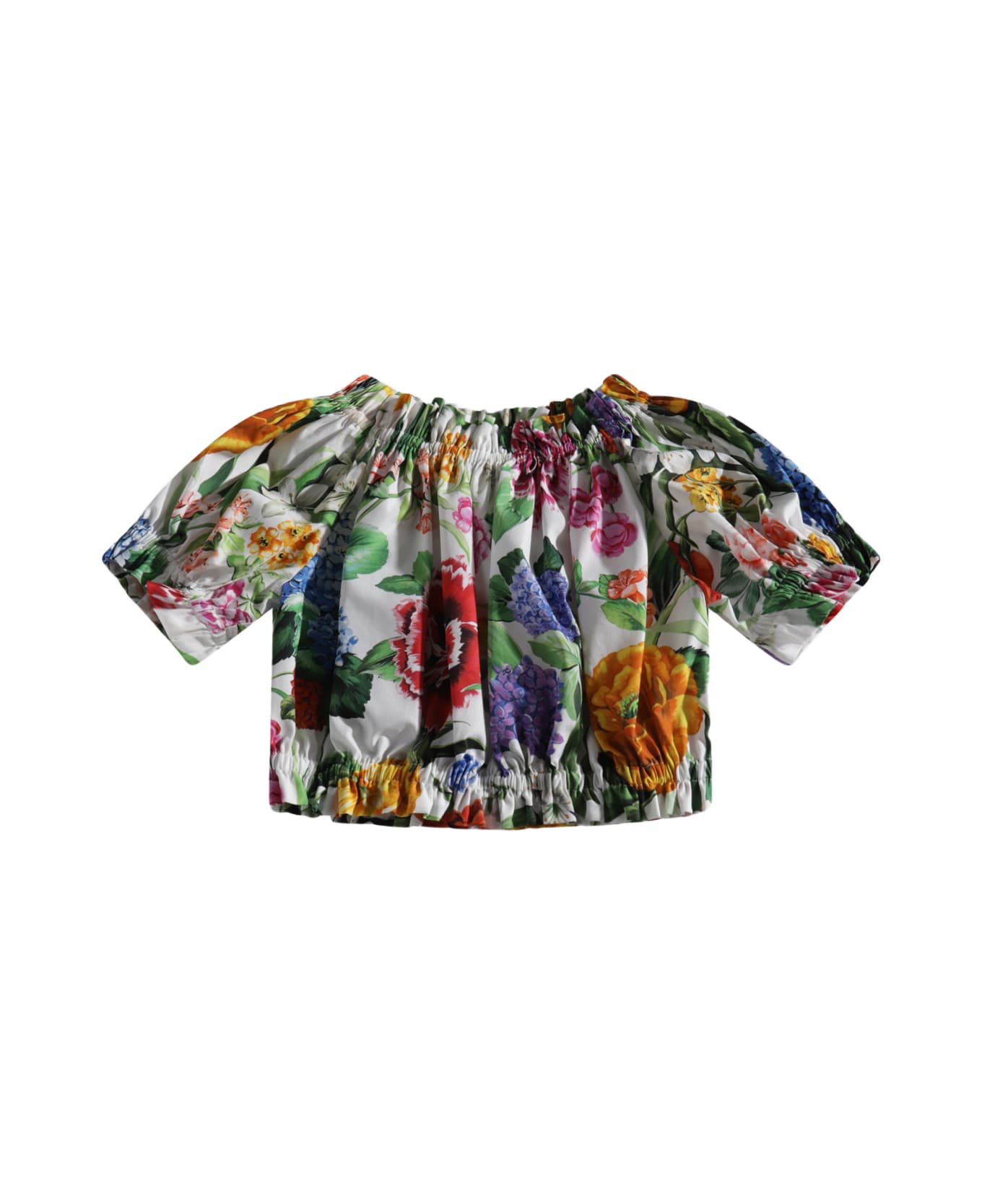 Dolce 
Gabbana Multicolor Cotton Top - MIX FIORI F. BIANCO