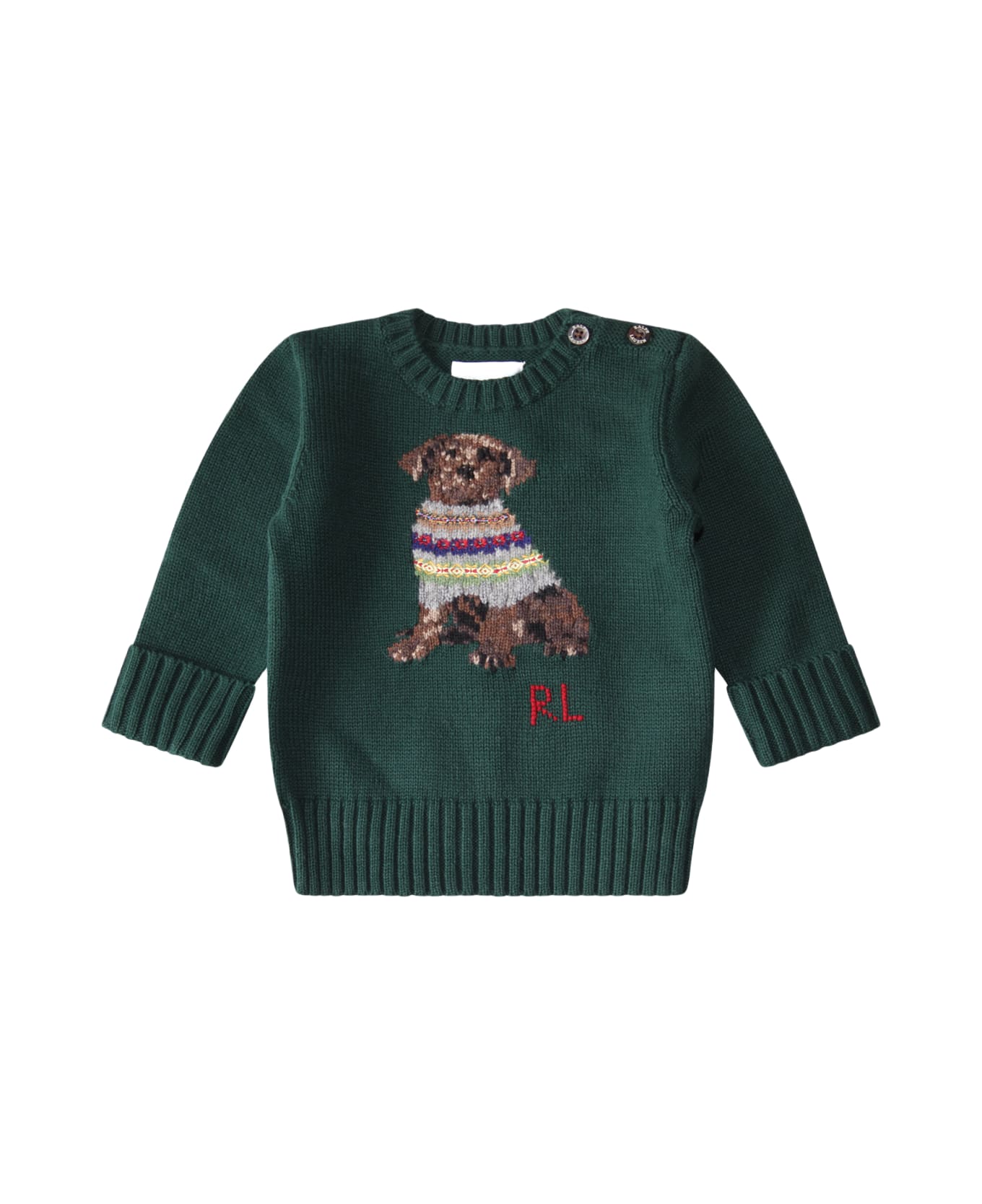 Polo Ralph Lauren Green Cotton Sweater - Green ニットウェア＆スウェットシャツ