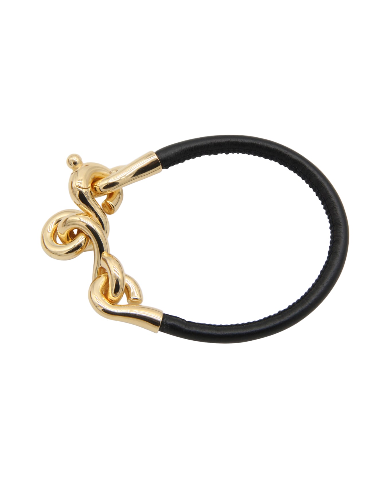 Bottega Veneta Black Leather Loop Bracelet - Black ブレスレット