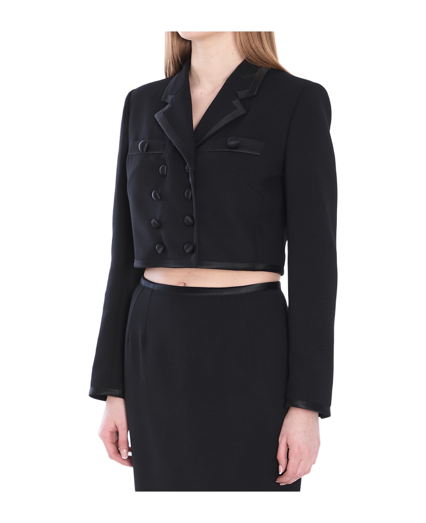 Dolce 
Gabbana Cropped Double-breasted Jacket - NERO