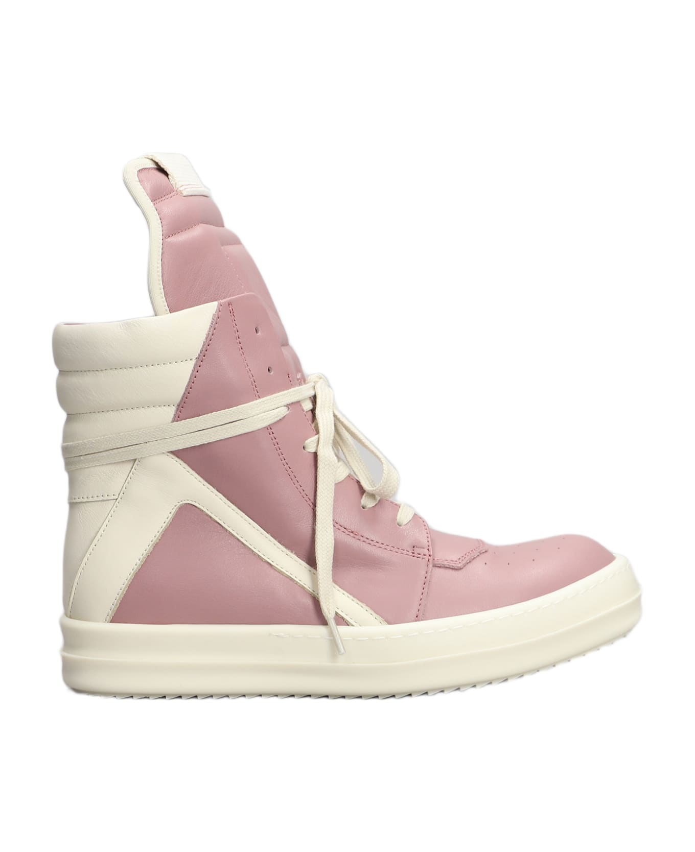 Rick Owens Geobasket Sneakers In Rose-pink Leather - rose-pink スニーカー
