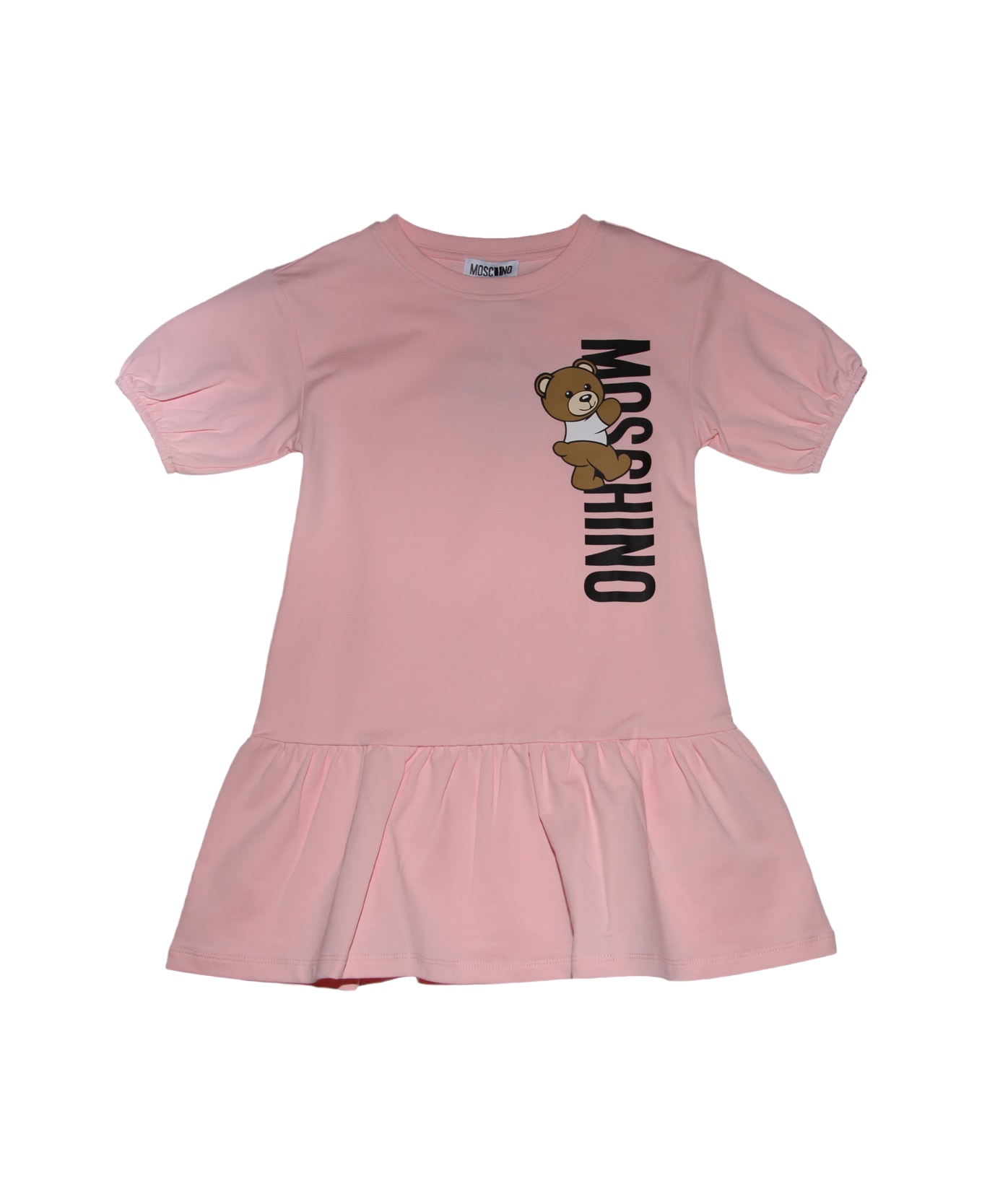 Moschino Pink Cotton Blend Teddy Bear Dress - SUGAR ROSE ワンピース＆ドレス