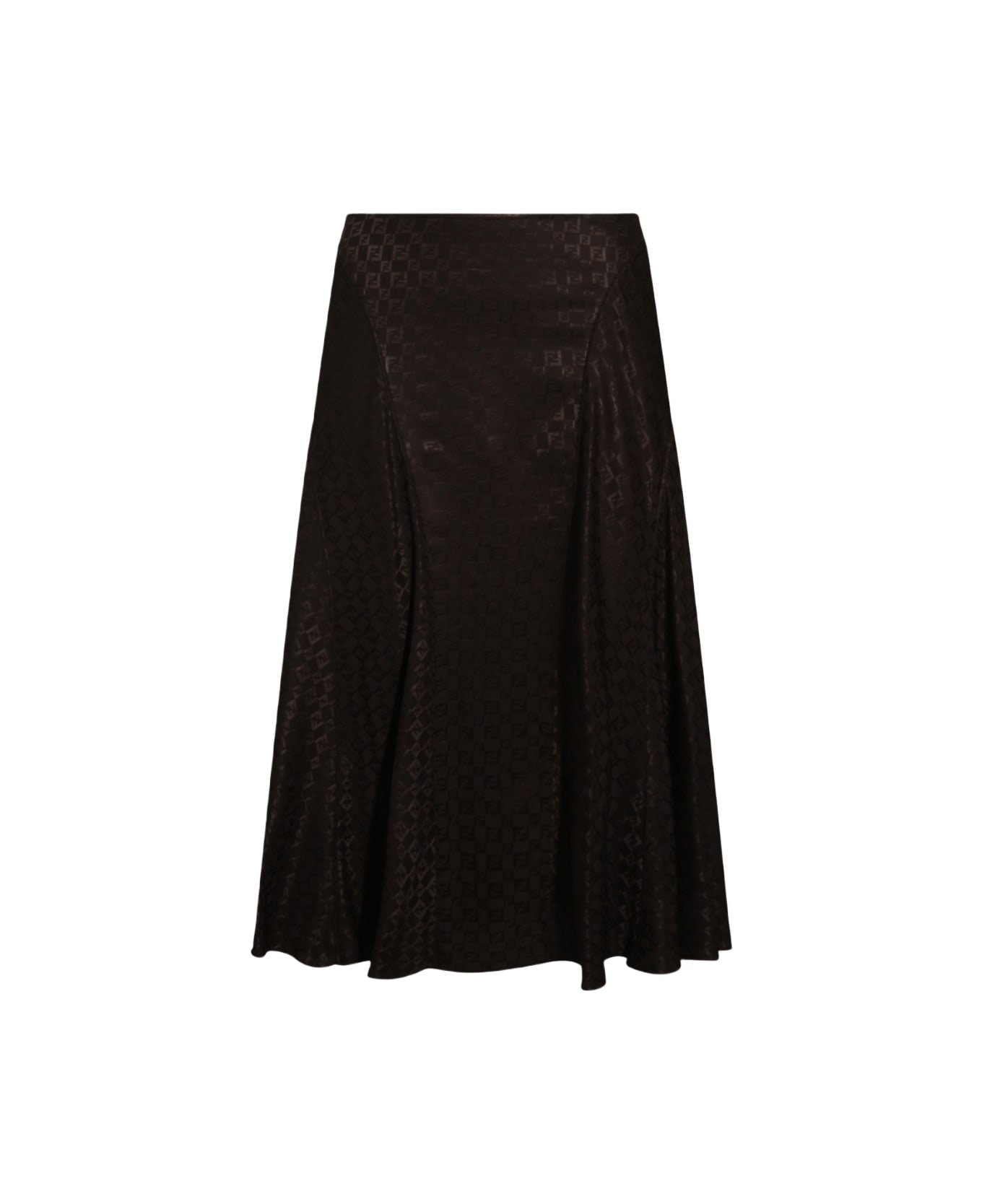 Fendi Brown Silk Skirt - BROWN