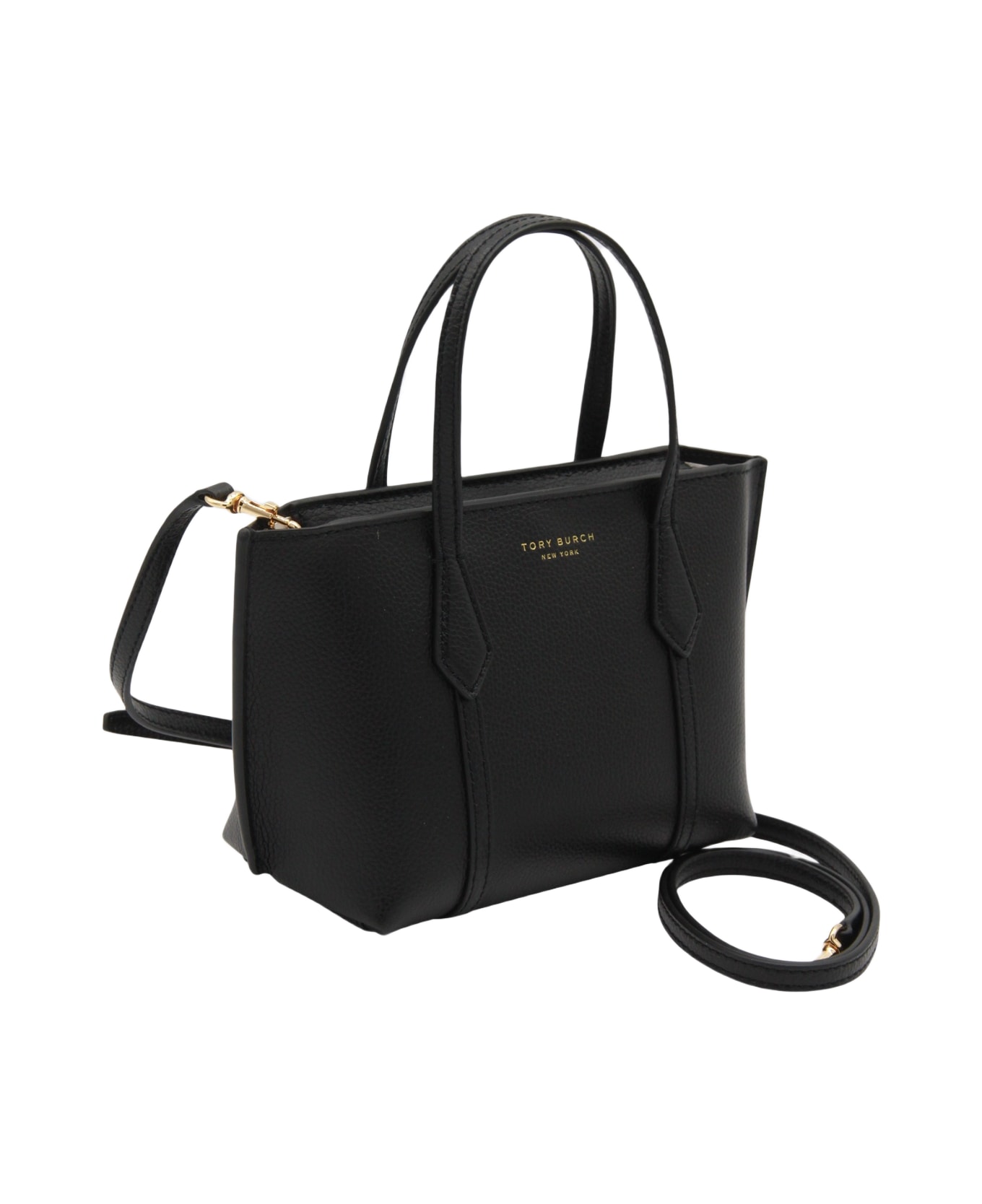 Tory Burch Black Leather Perry Mini Tote - Black