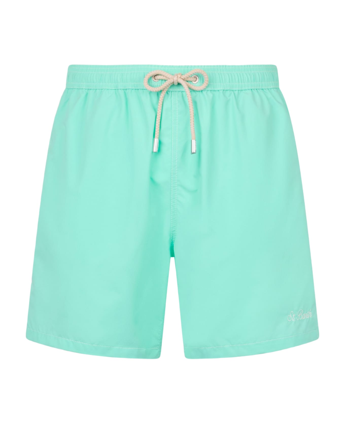 MC2 Saint Barth Man Sage Green Mid-length Swim Shorts Patmos - GREEN