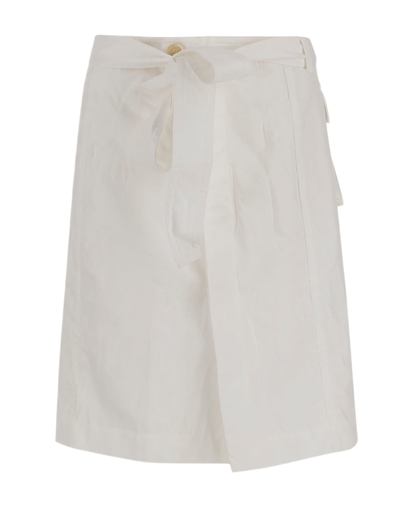 Ferragamo Wallet Skirt Made Of Cotton Blend - White