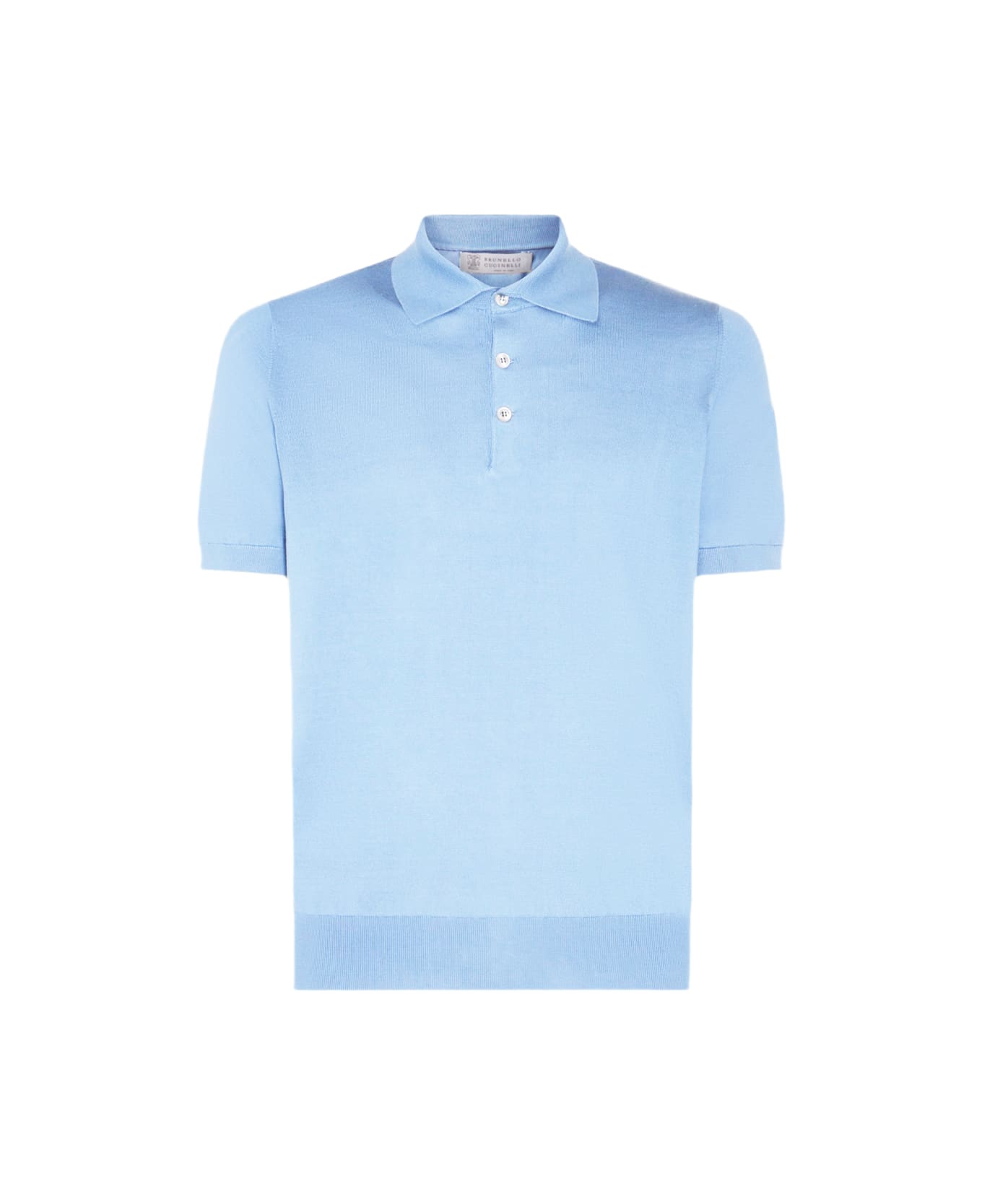 Brunello Cucinelli Light Blue Cotton Polo Shirt - Turchese ポロシャツ