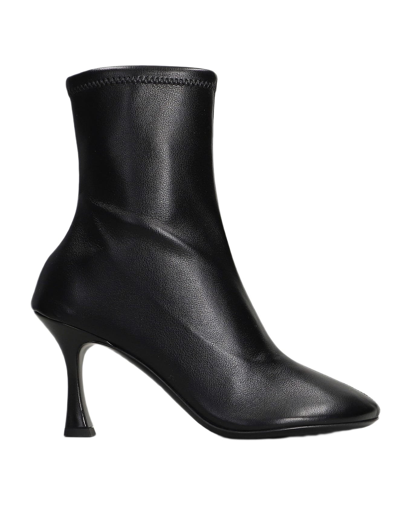3JUIN Alessia 080 High Heels Ankle Boots In Black Leather - black