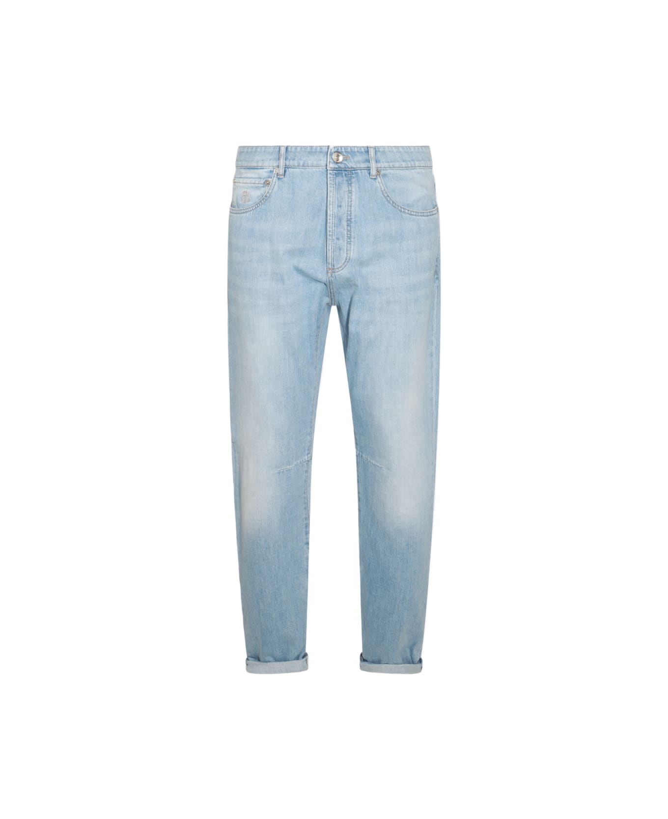Brunello Cucinelli Blue Cotton Jeans - Light Blue