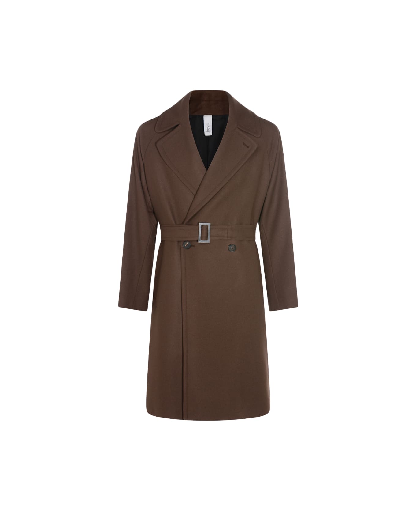 Hevò Brown Wool Coat - Brown