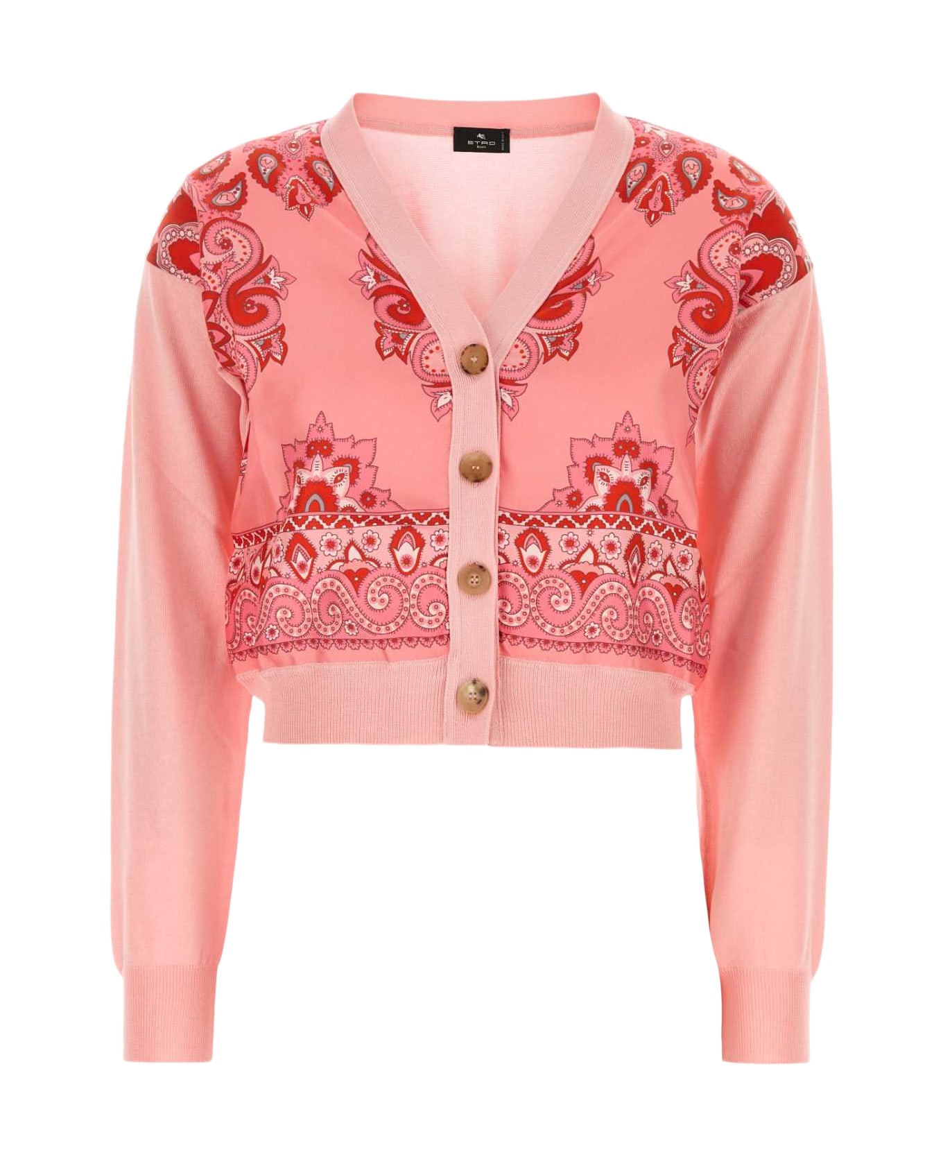 Etro Pink Cotton Blend Cardigan - ROSA