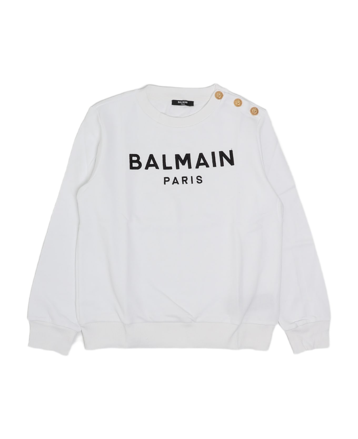 Balmain Crewneck Sweatshirt - BIANCO-NERO ニットウェア＆スウェットシャツ