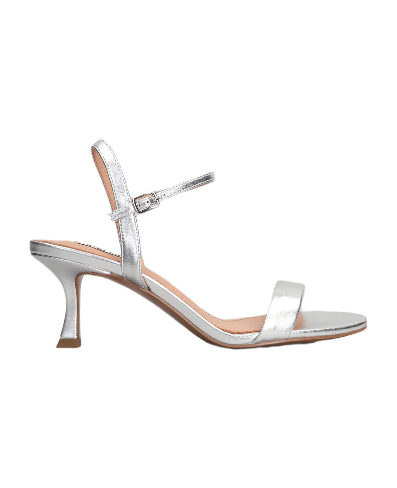 Bibi Lou Lotus 65 Sandals In Silver Leather - silver