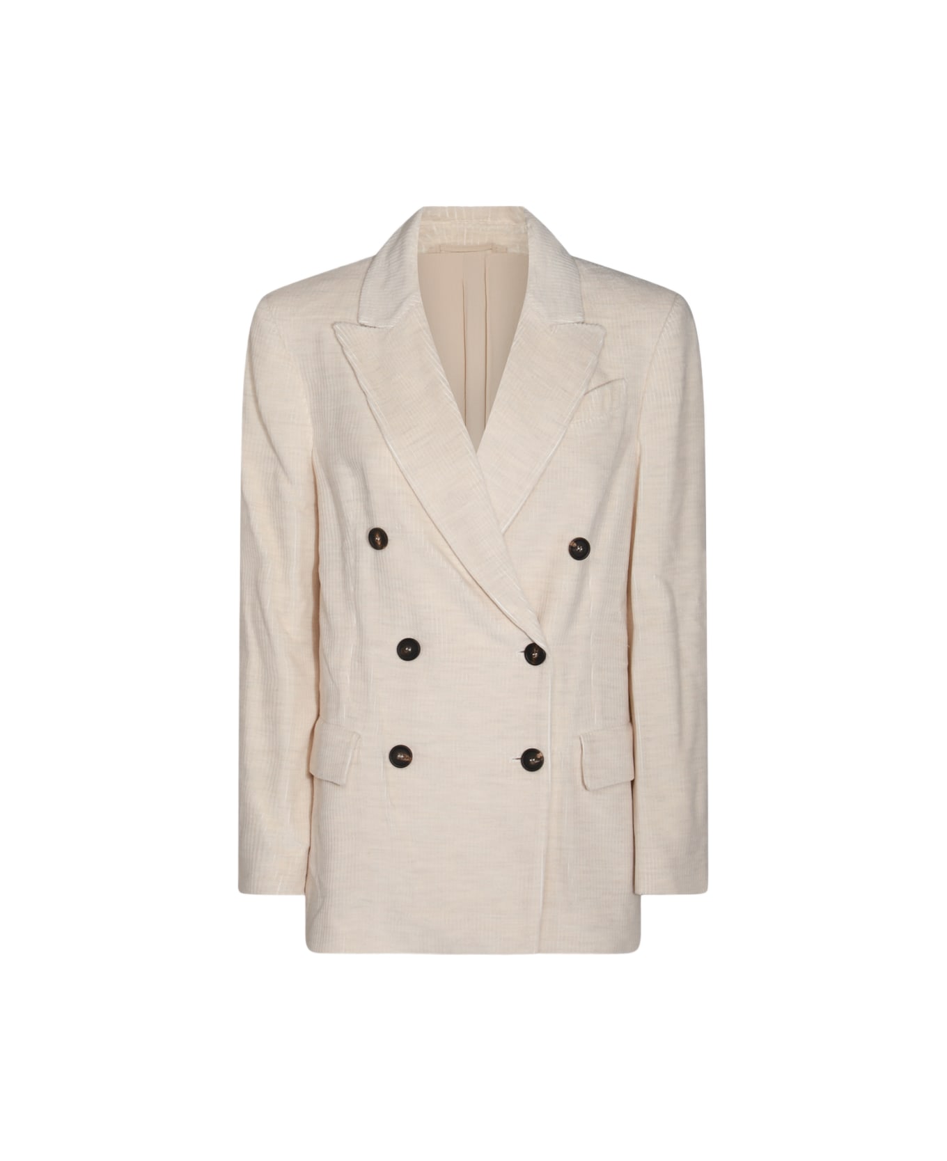 Brunello Cucinelli Ivory Viscose Blazer - Beige