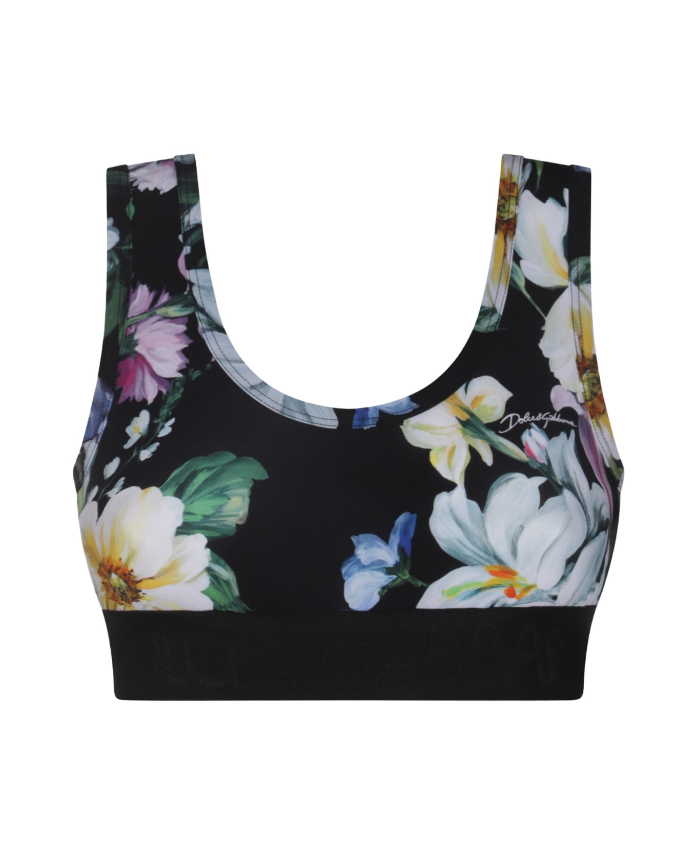 Dolce 
Gabbana Black Top - MIX FIORI F.DO NERO