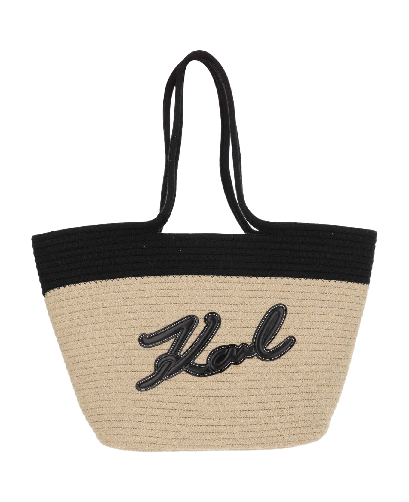 Karl Lagerfeld Fabric Tote Bag With Logo - Black