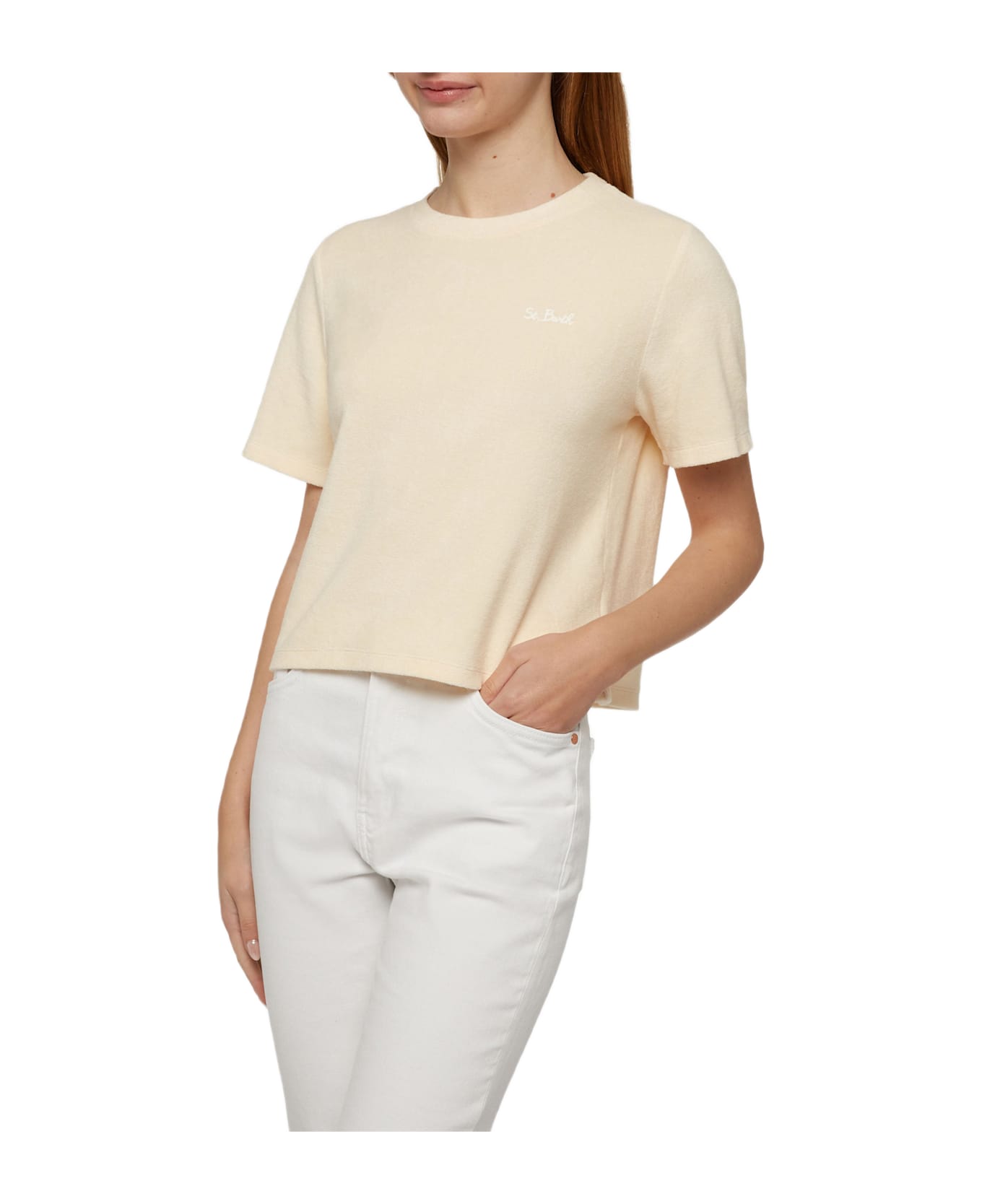 MC2 Saint Barth Beige Terry Cotton T-shirt Aleja - BEIGE