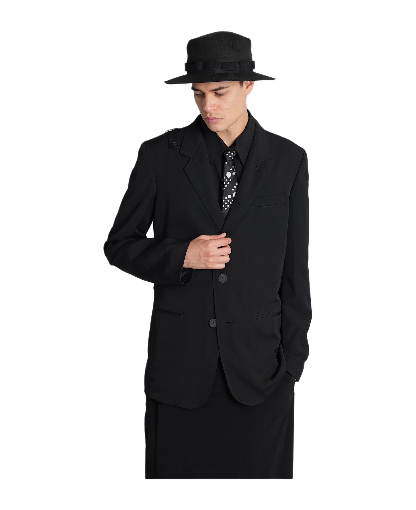 Yohji Yamamoto Blazer In Black Wool - black