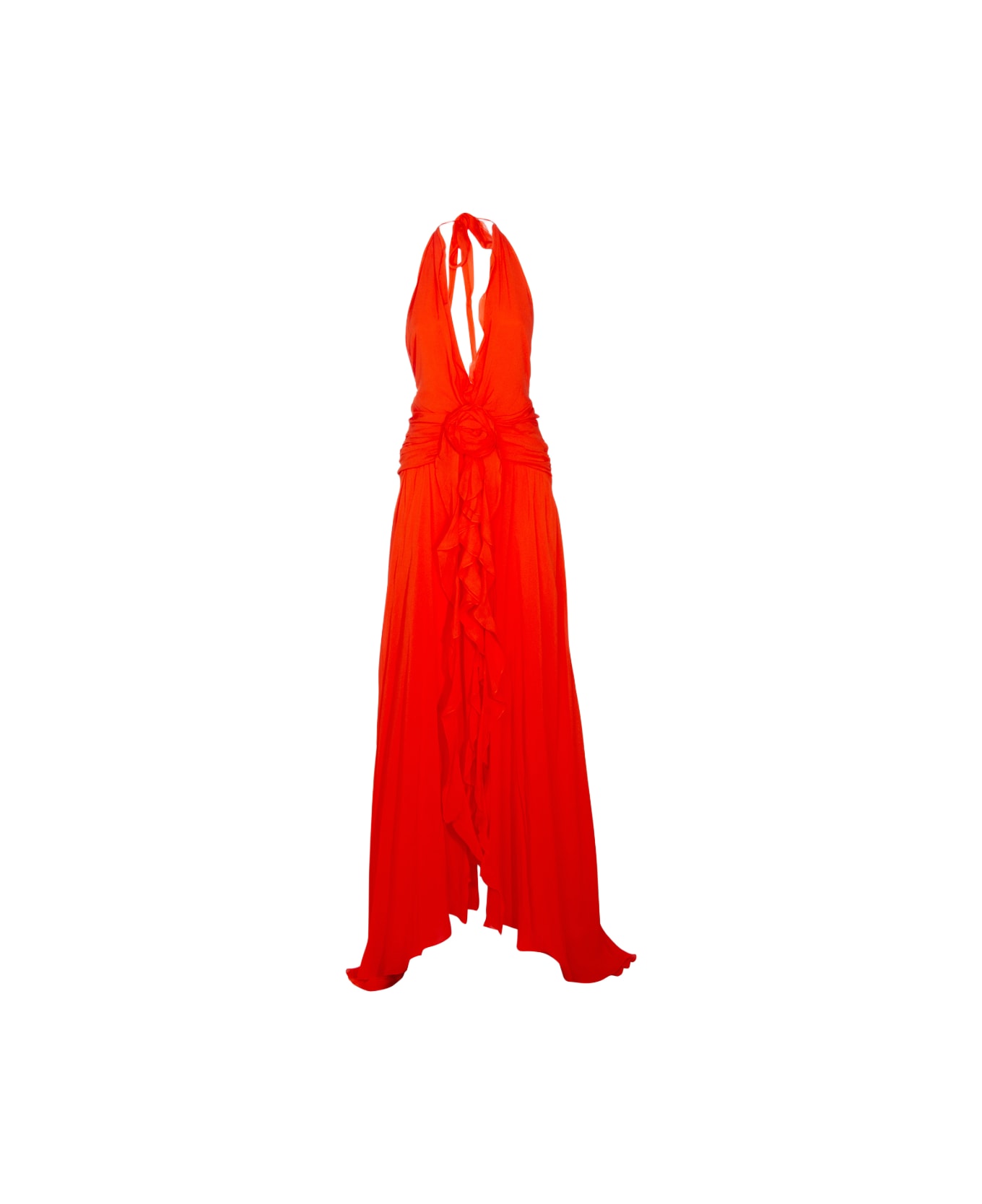 Blumarine Orange Viscose Dress - ORANGE FLAME