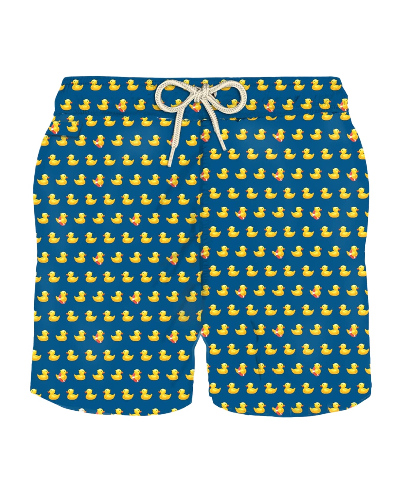MC2 Saint Barth Man Light Fabric Swim Shorts With Ducky Print - BLUE