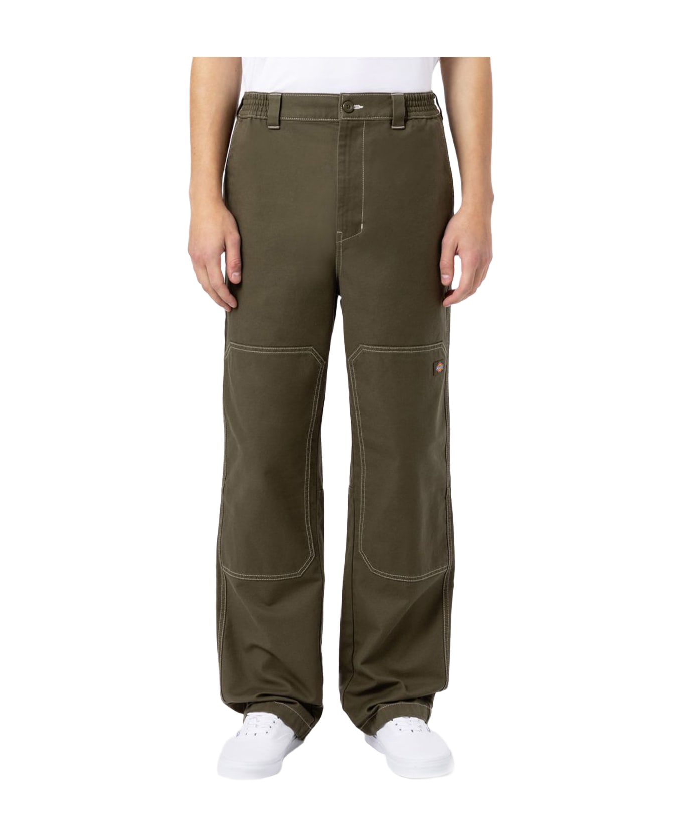 Dickies Florala Pant Military Green Cotton Double Knee Work Pant - Florala Pant - ARMY GREEN