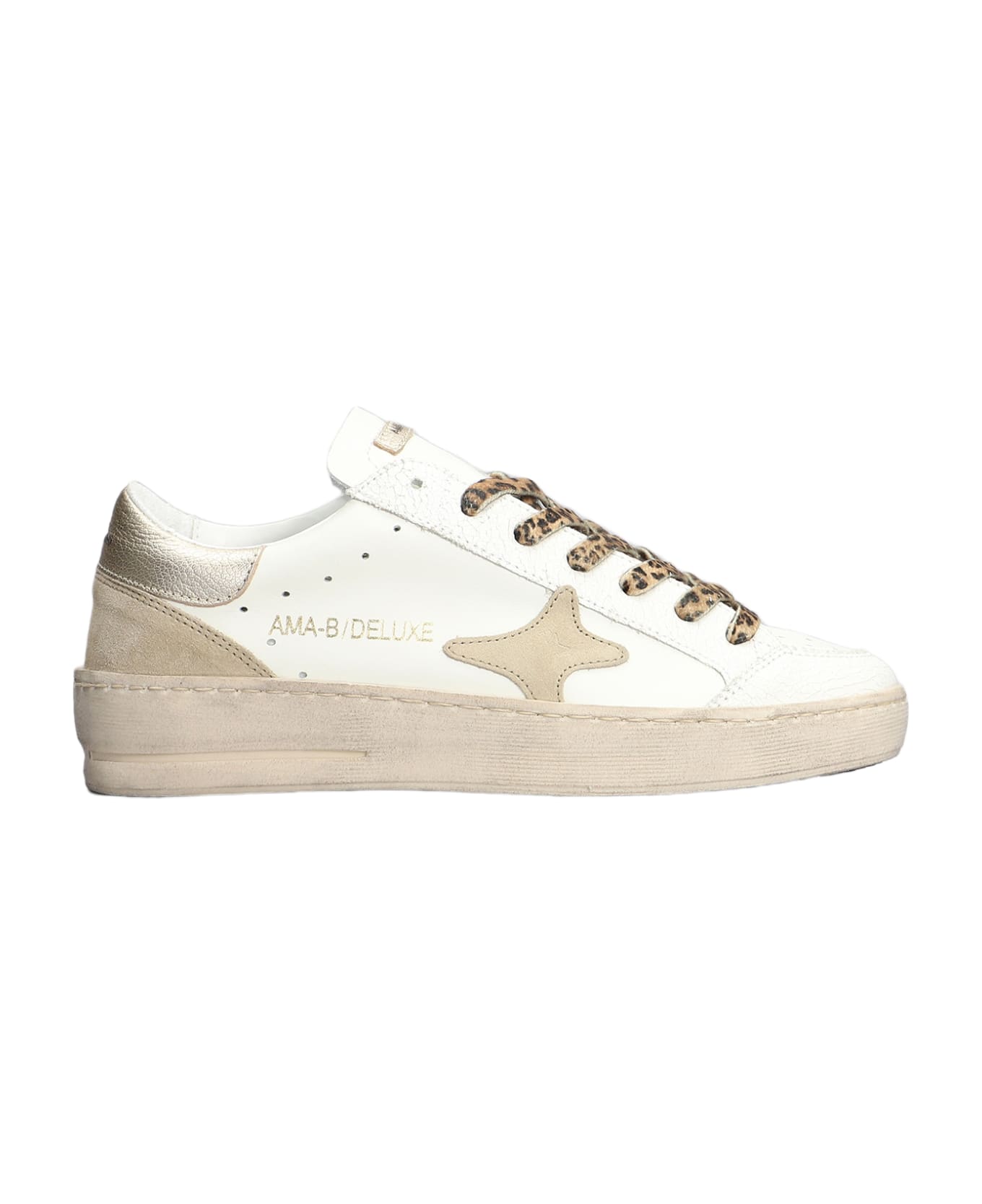 AMA-BRAND Sneakers In White Suede And Leather - white