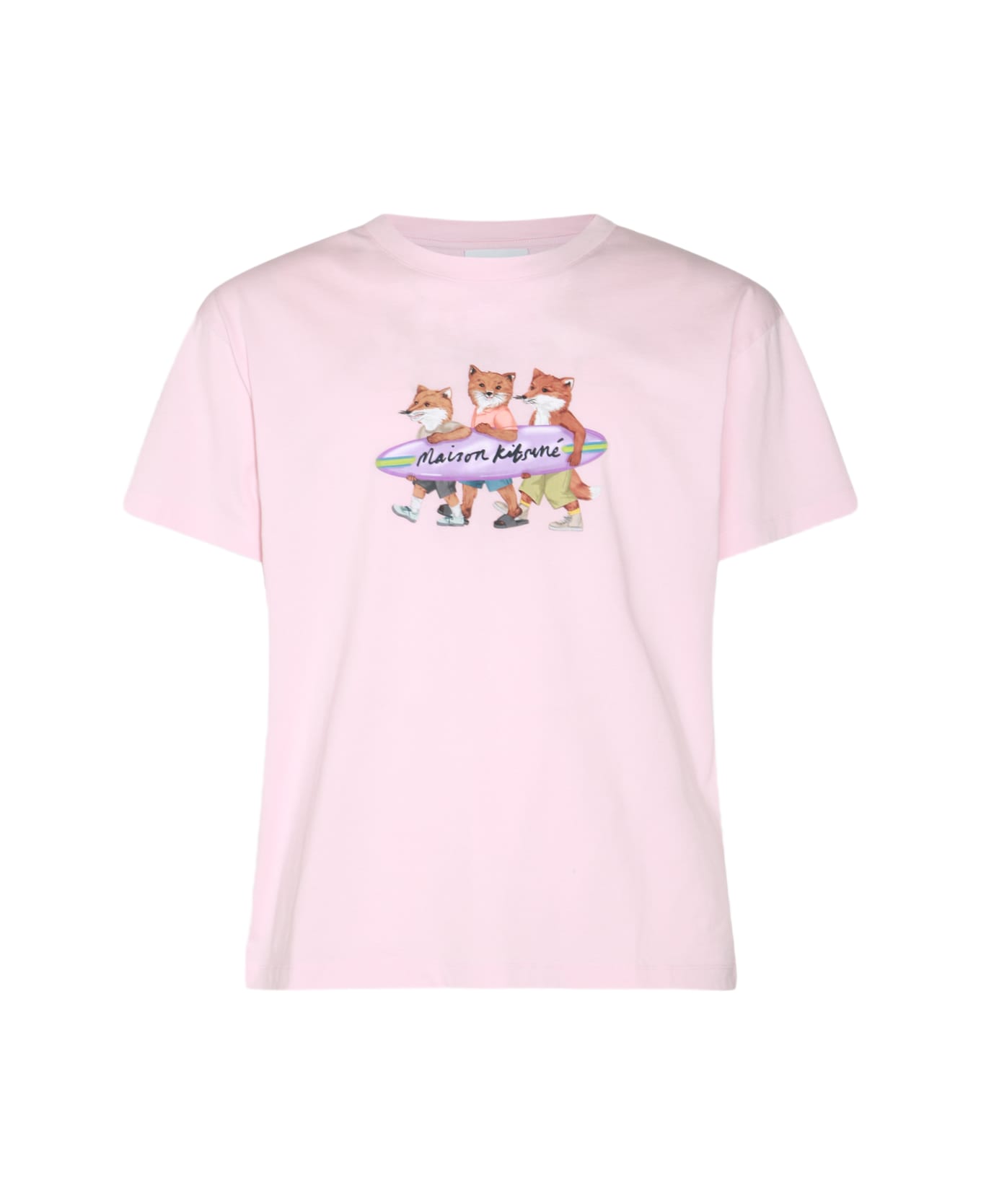 Maison Kitsuné Pink Cotton T-shirt - MILK SHAKE