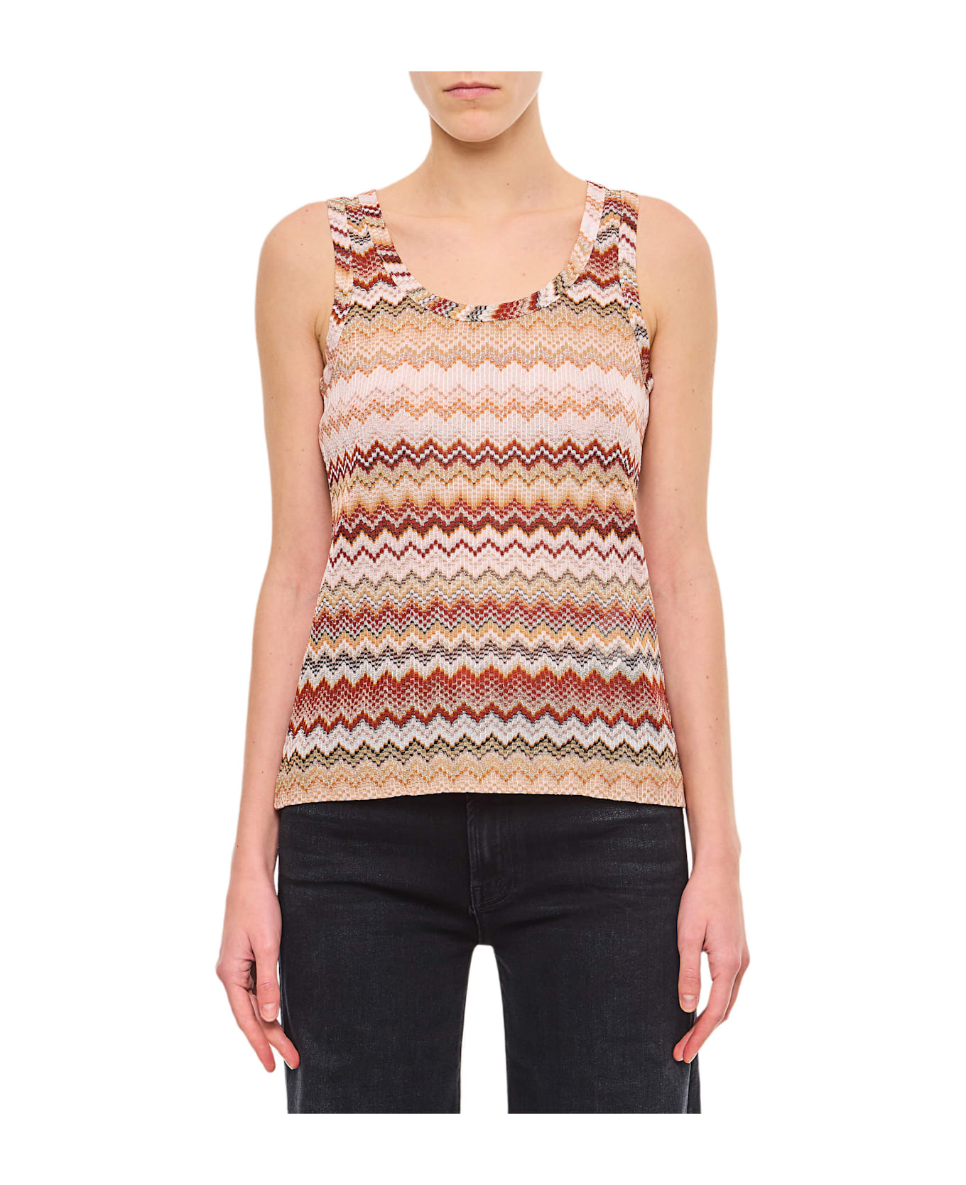 Missoni Chevron Blades Top With Sequins - MultiColour