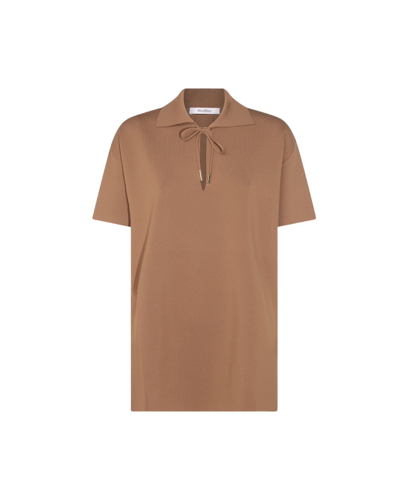 Max Mara Camel Viscose Polo Shirt - Brown
